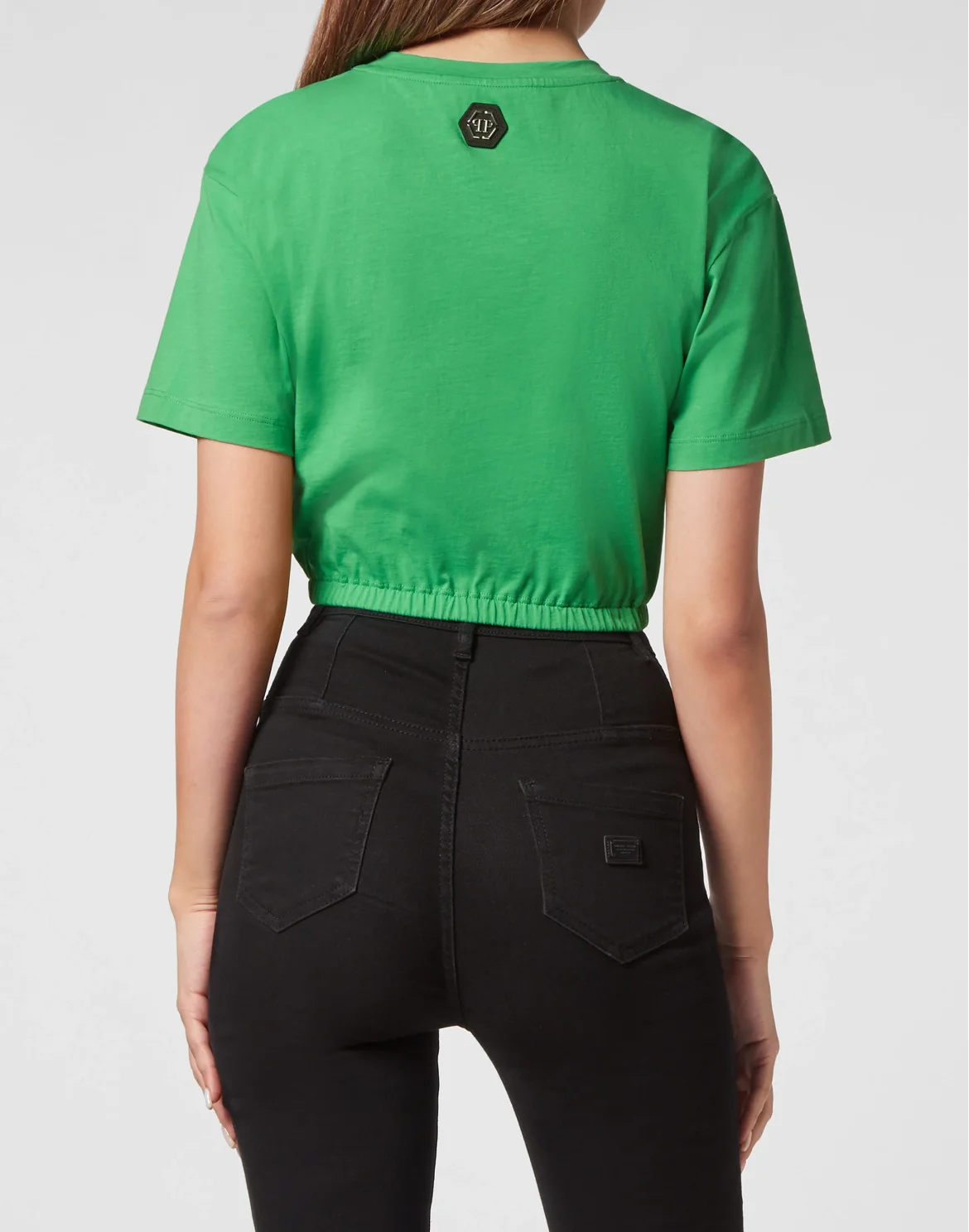 Cropped T-shirt Iconic Plein, цвет: Зеленый