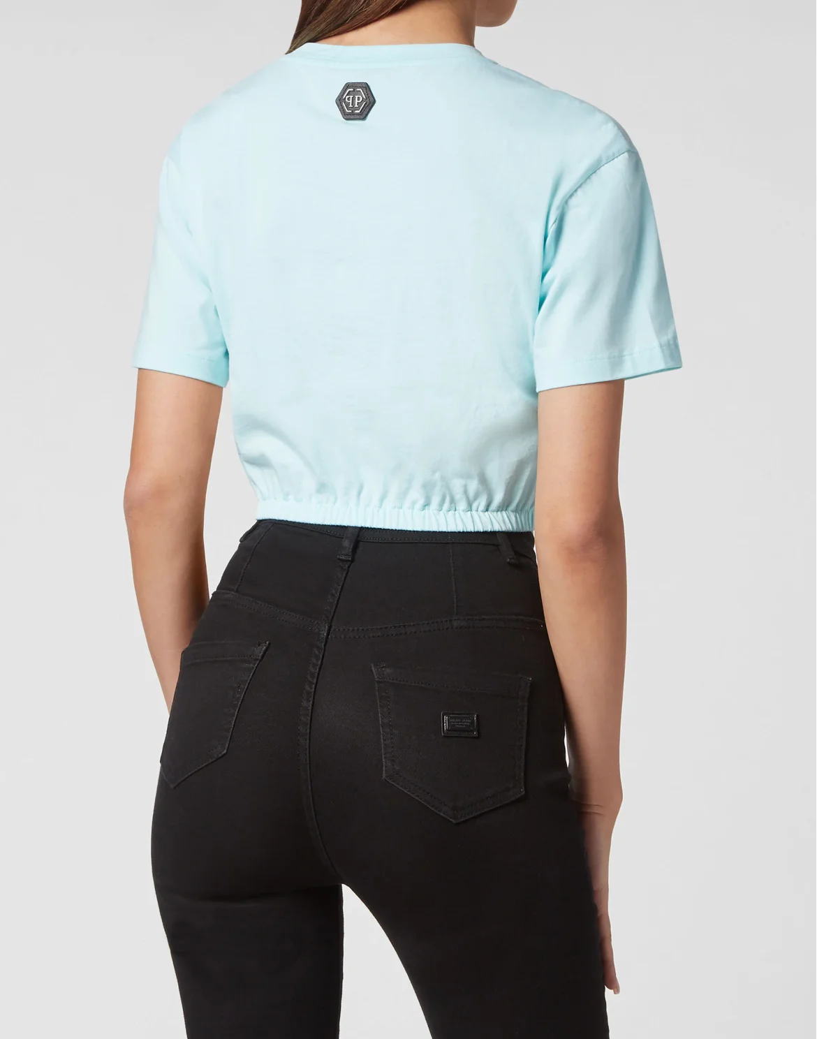 Cropped T-shirt Iconic Plein, цвет: Голубой
