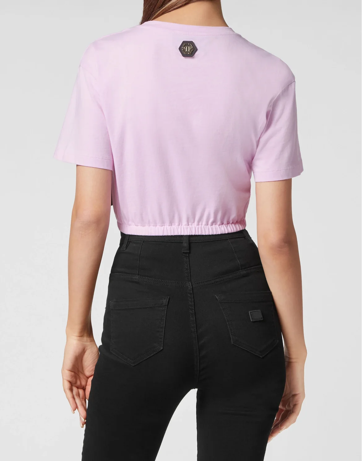 Cropped T-shirt Iconic Plein, цвет: Розовый