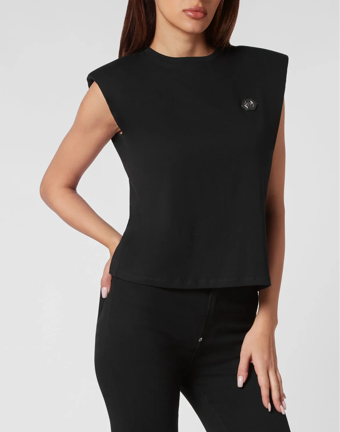 Shoulder Pads Tank Top Basic, цвет: Черный