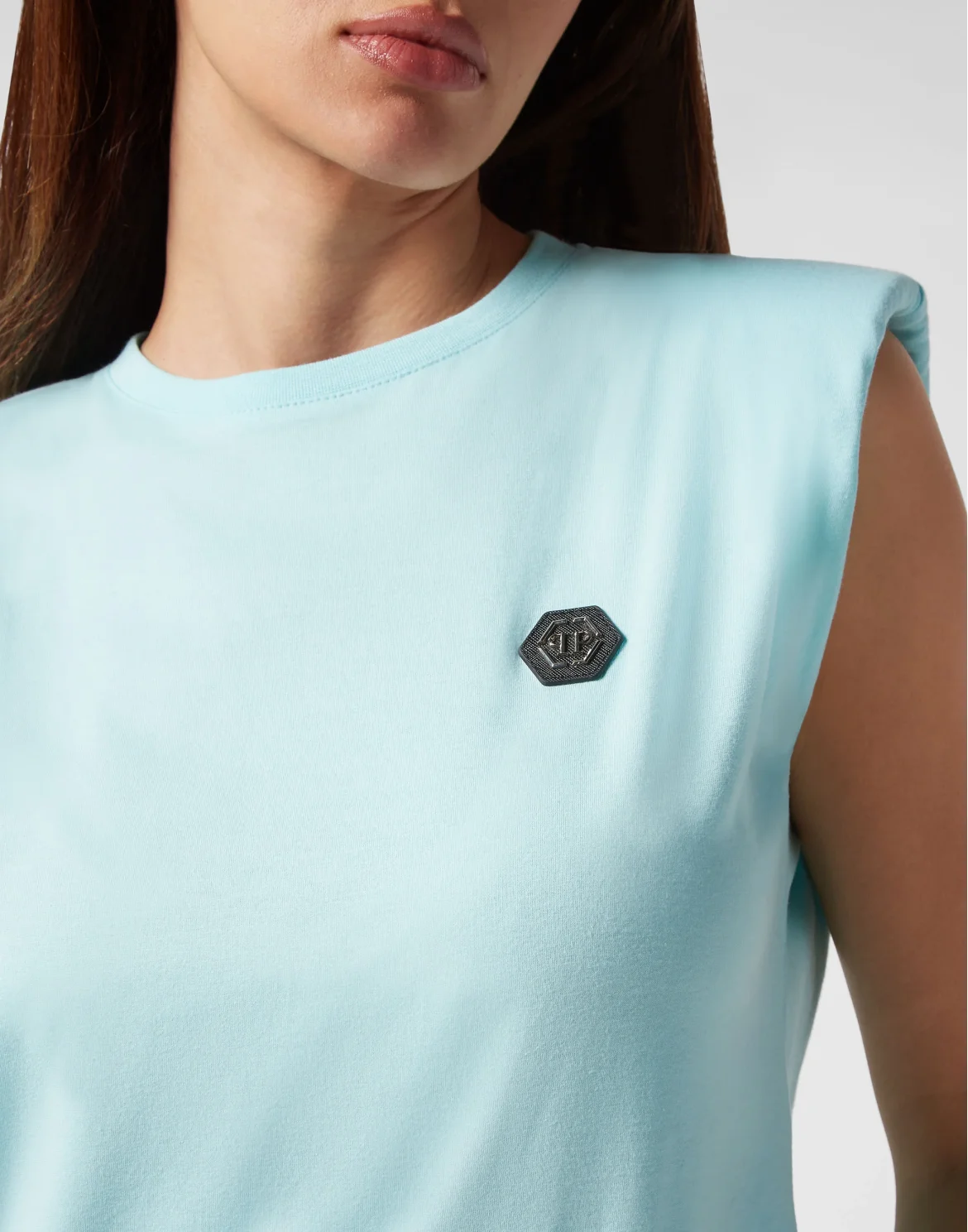 Shoulder Pads Tank Top Basic, цвет: Голубой