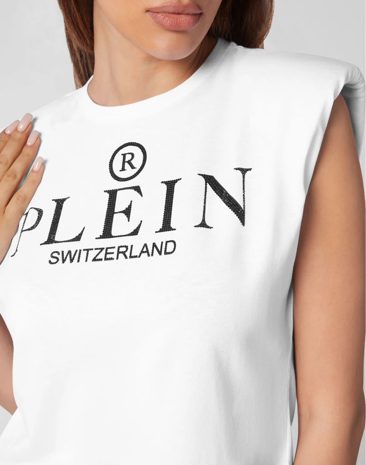 Shoulder Pads Tank Top Iconic Plein, цвет: Белый