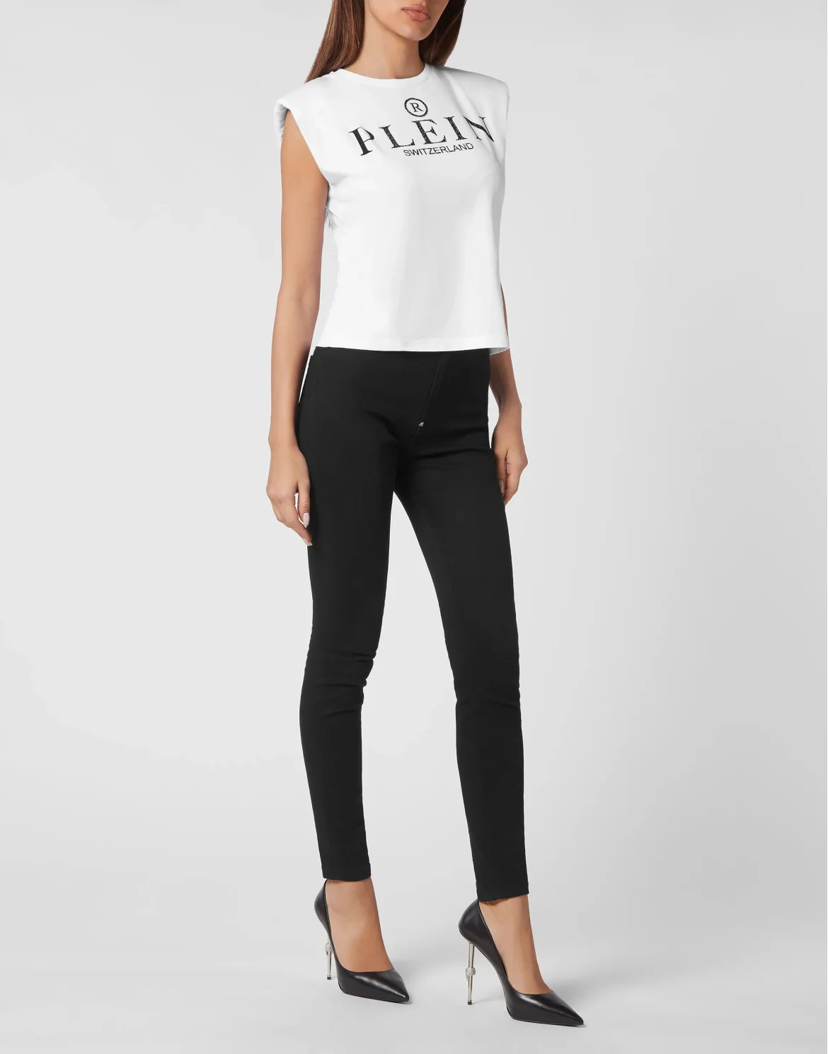 Shoulder Pads Tank Top Iconic Plein, цвет: Белый