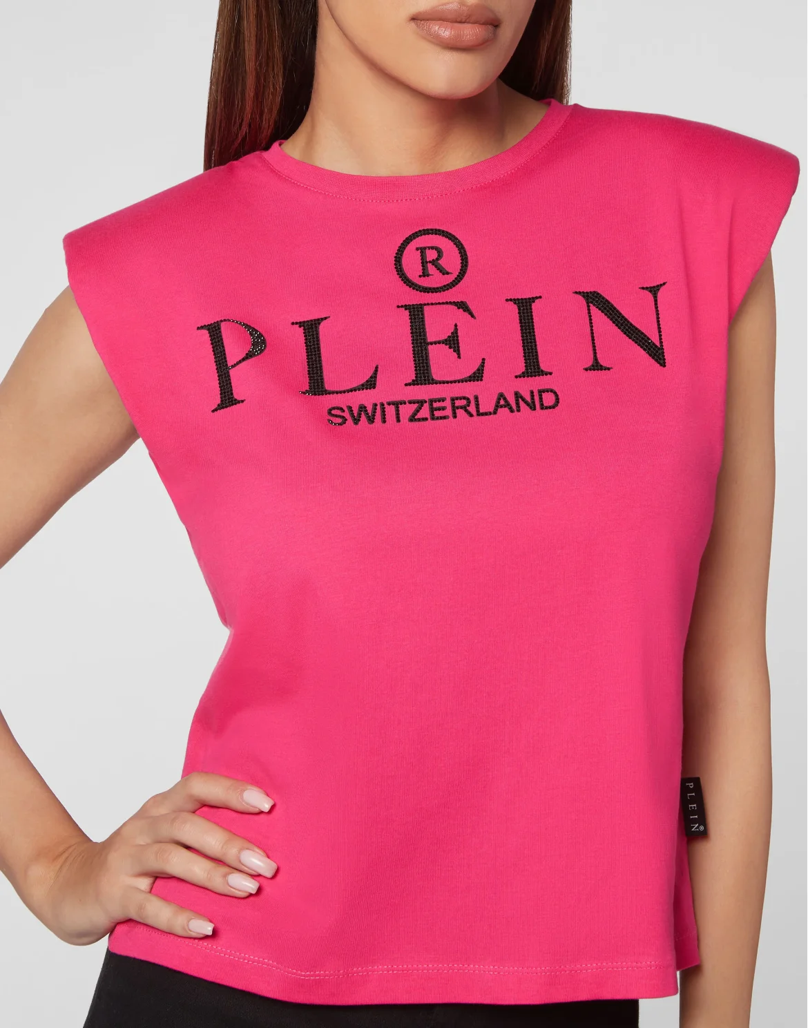 Shoulder Pads Tank Top Iconic Plein, цвет: Розовый