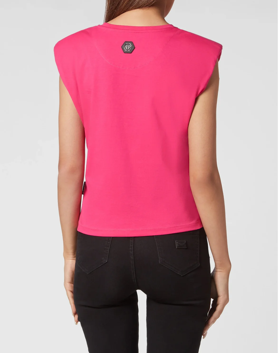 Shoulder Pads Tank Top Iconic Plein, цвет: Розовый