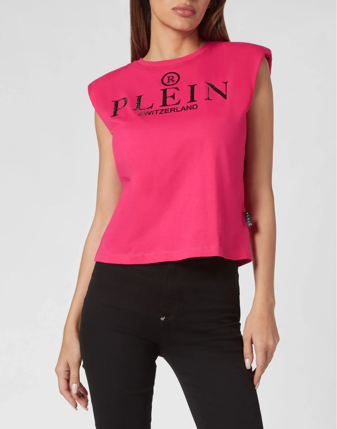Shoulder Pads Tank Top Iconic Plein, цвет: Розовый