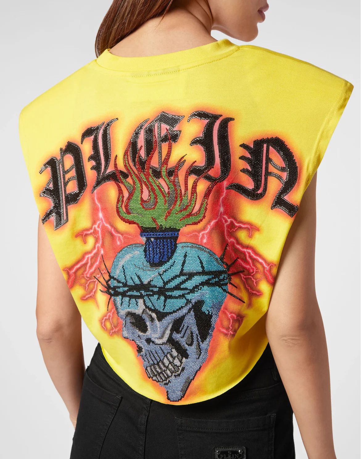 Shoulder Pads Cropped Top Love Tattoo, цвет: Желтый