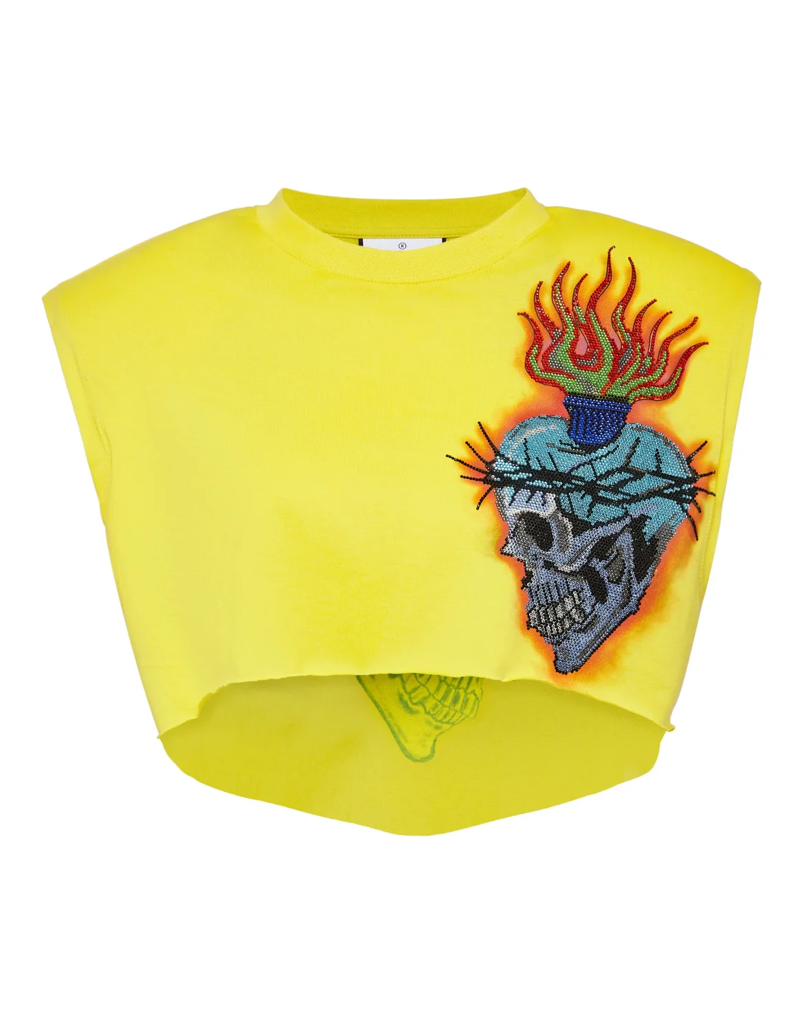 Shoulder Pads Cropped Top Love Tattoo, цвет: Желтый