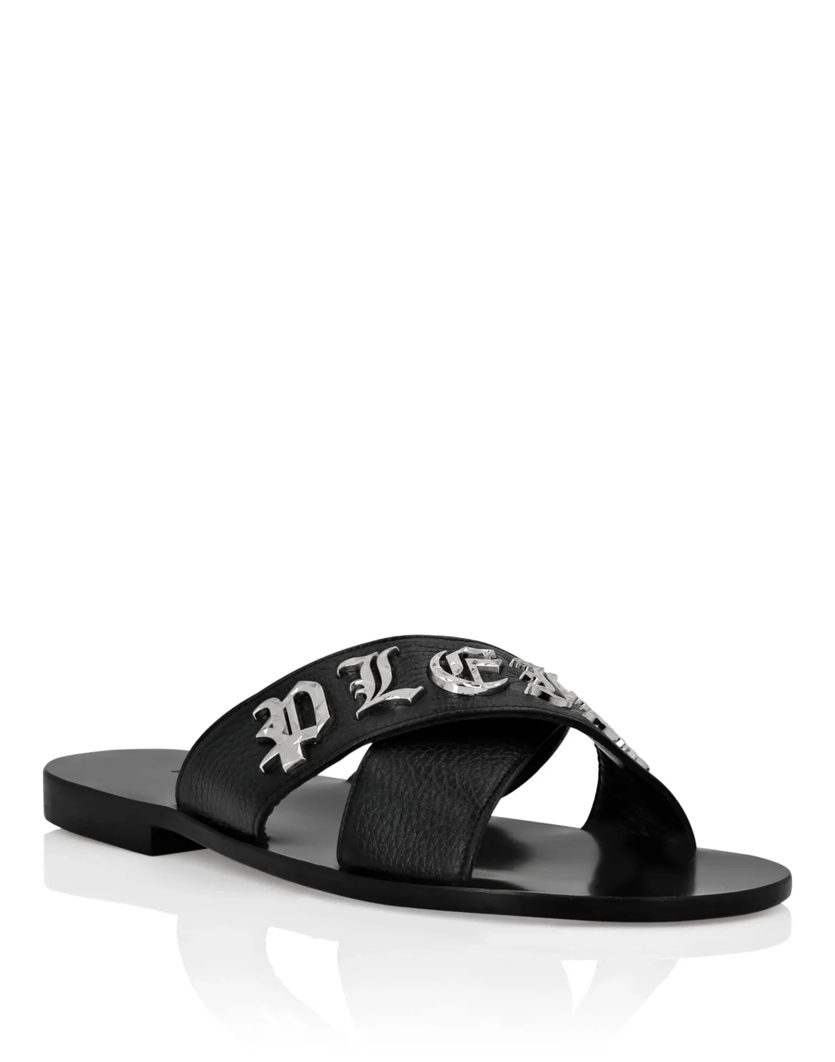 Matelasse Twist Slides Gothic Plein, цвет: Черный