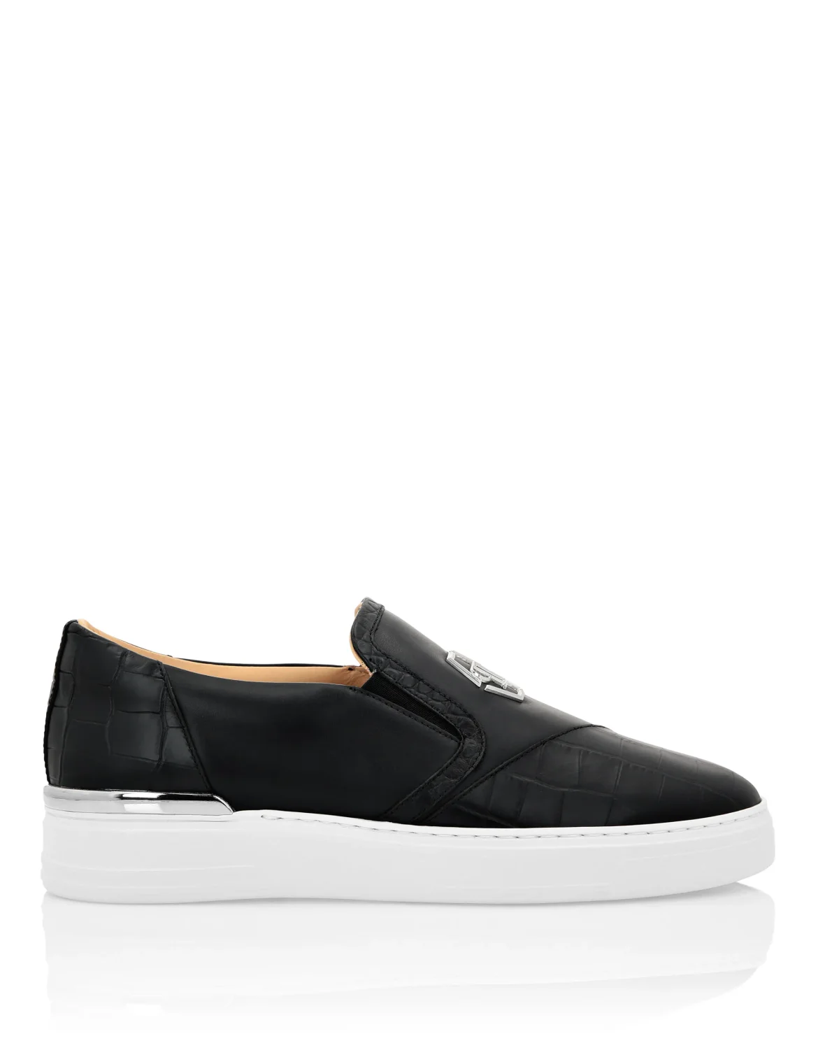 Leather Slip On Hexagon, цвет: Черный