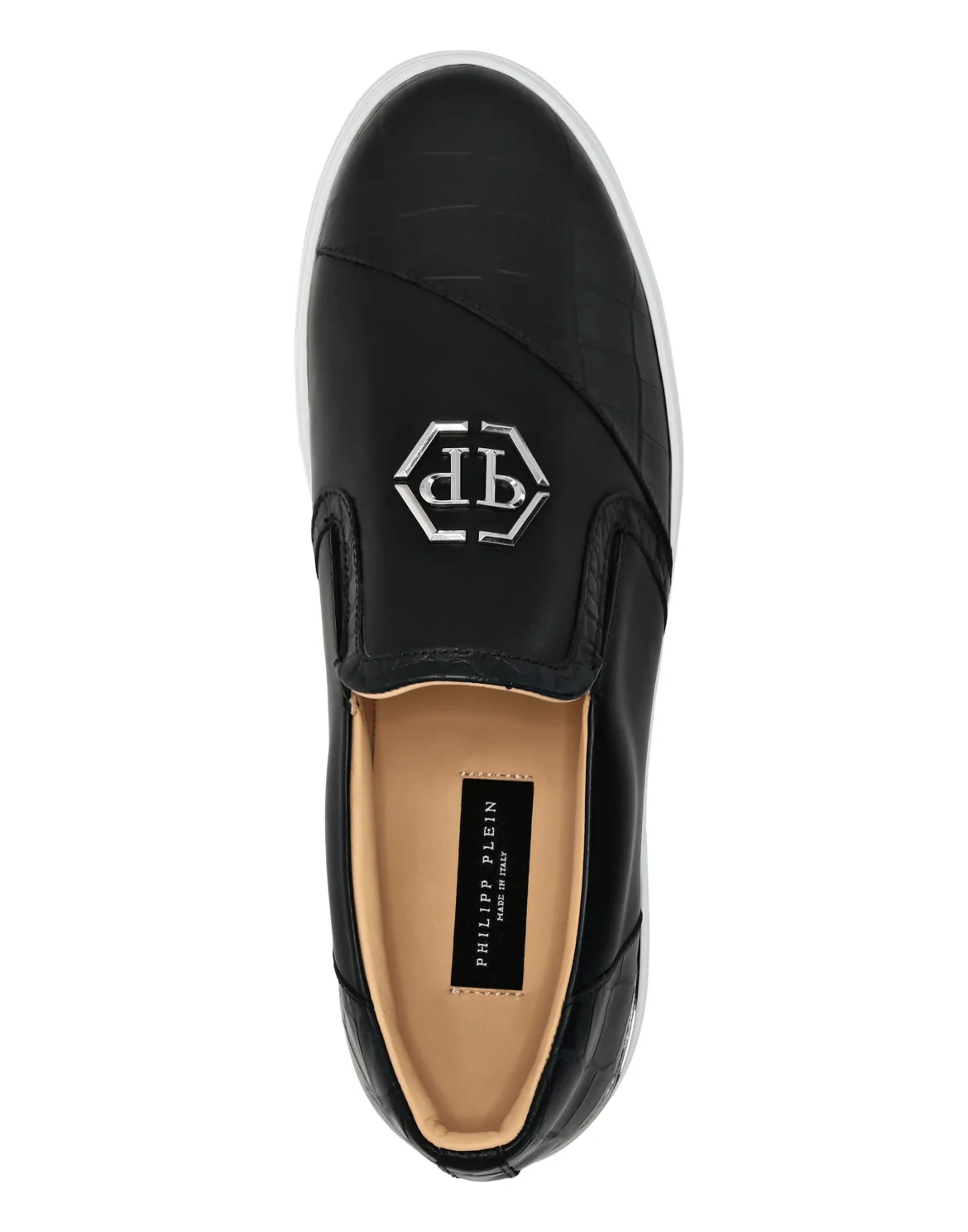 Leather Slip On Hexagon, цвет: Черный