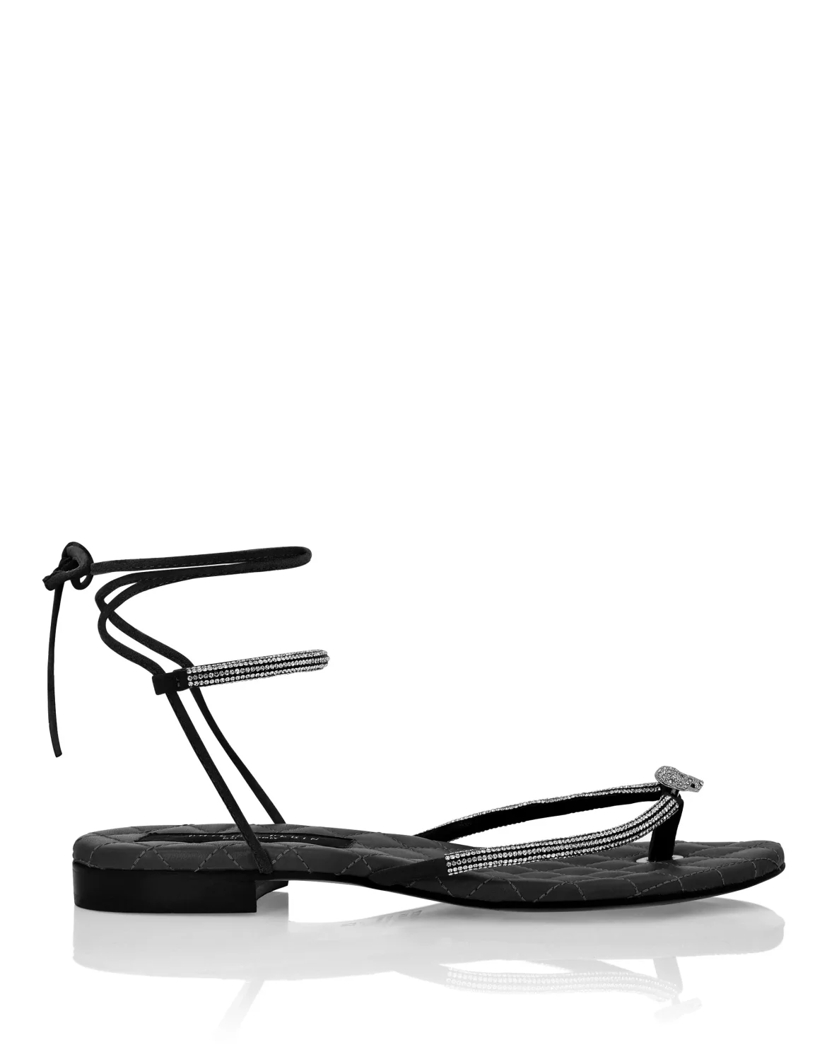 Flat Sandals Crystal Skull, цвет: Черный