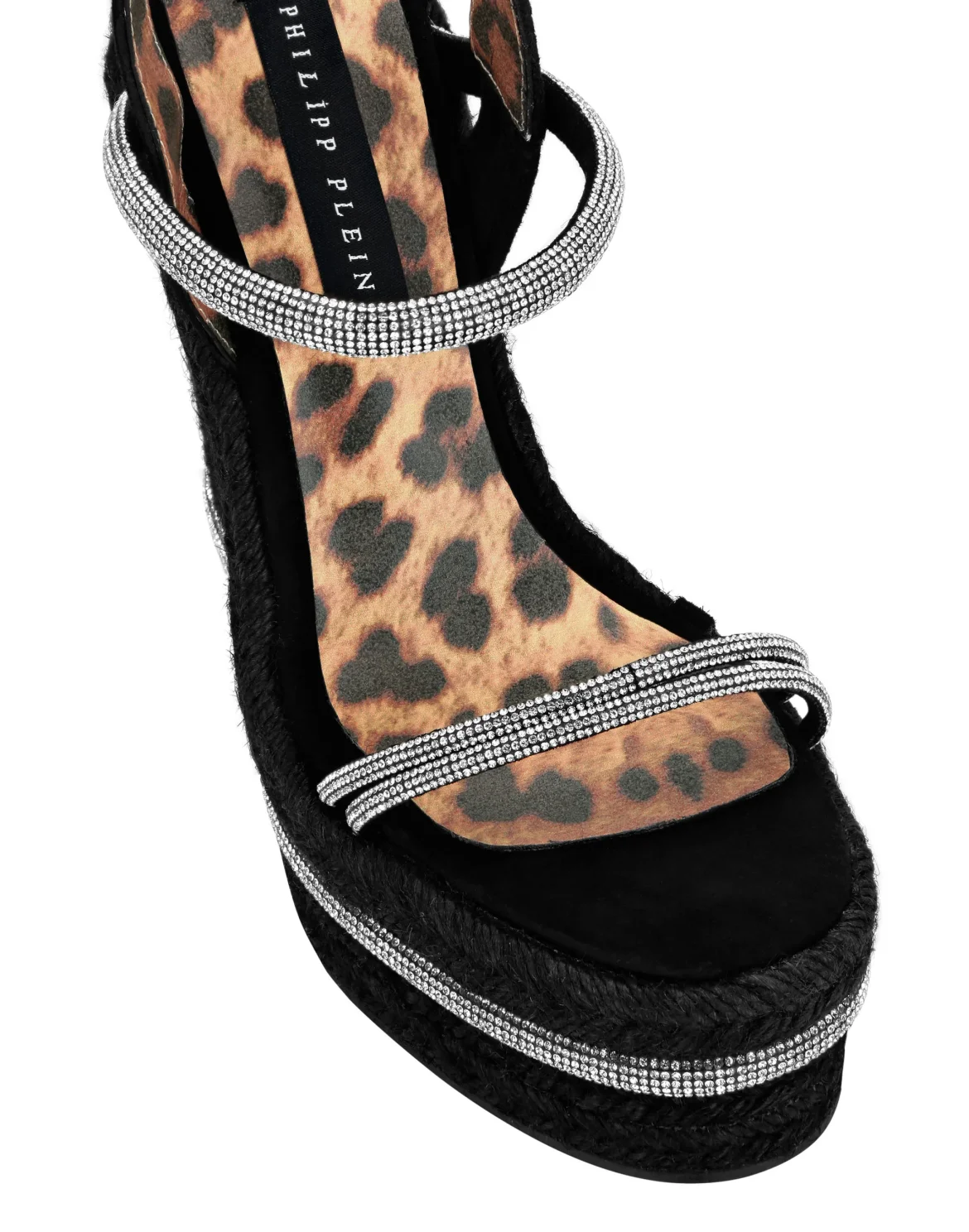Crystal Wedge Sandals, цвет: Черный