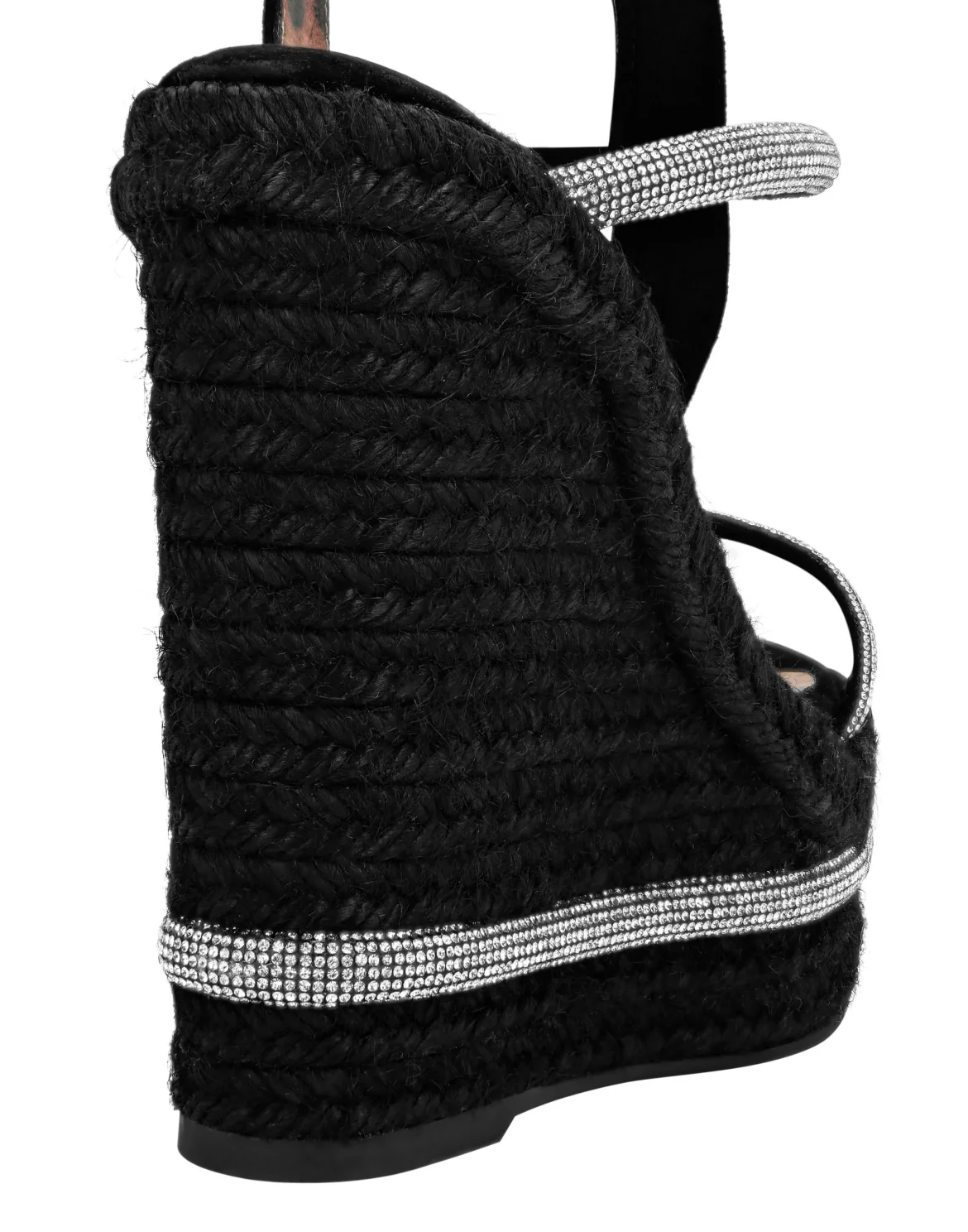 Crystal Wedge Sandals, цвет: Черный