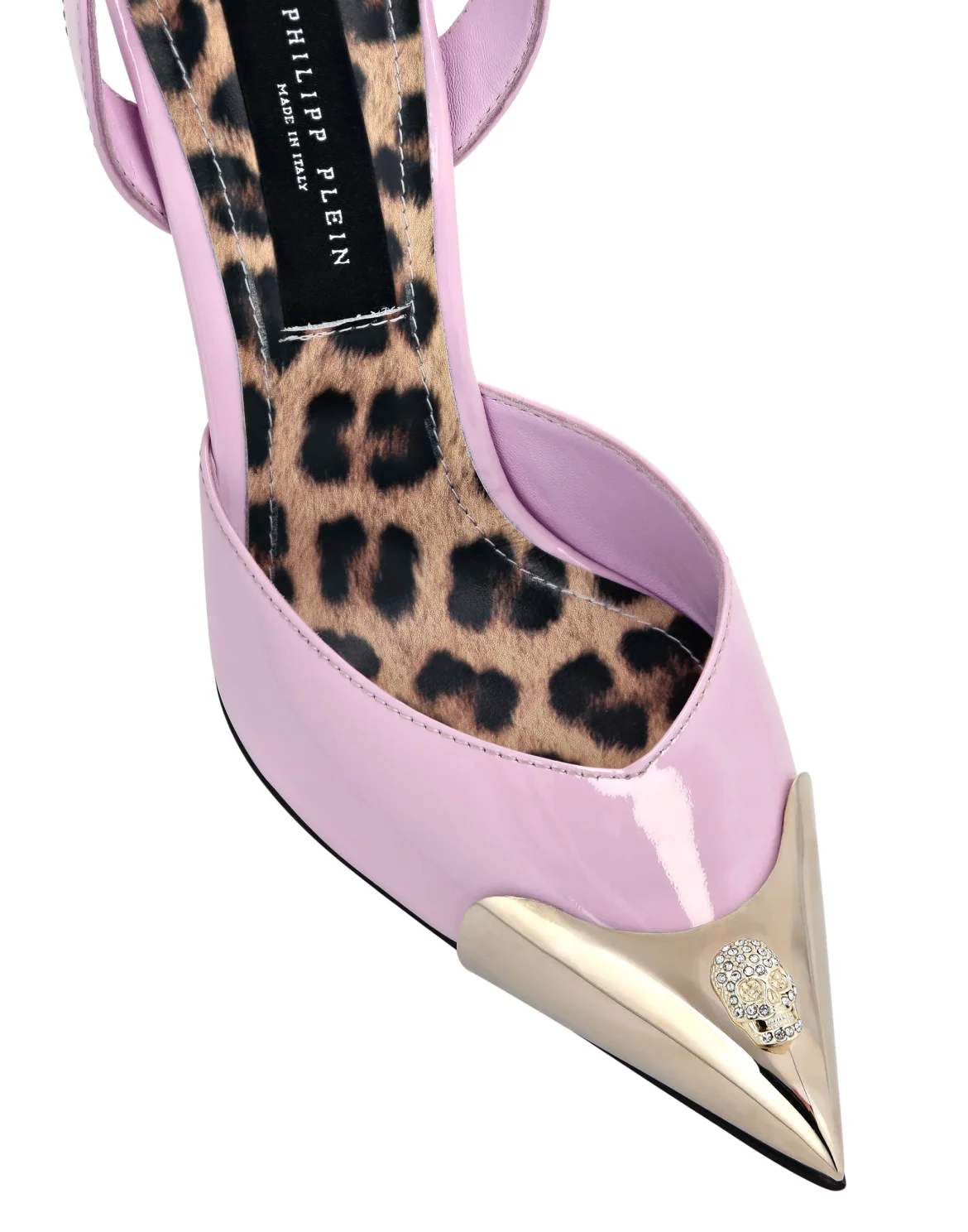Cystal Skull Patent Leather Slingback, цвет: Розовый