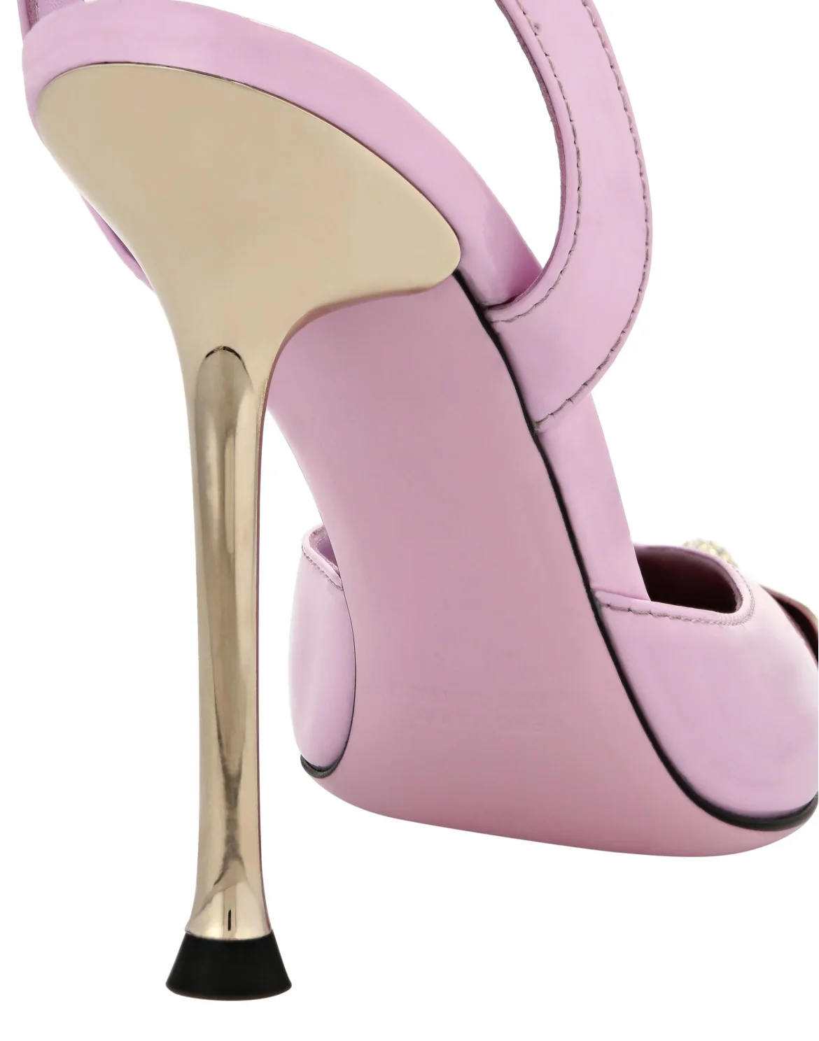 Cystal Skull Patent Leather Slingback, цвет: Розовый