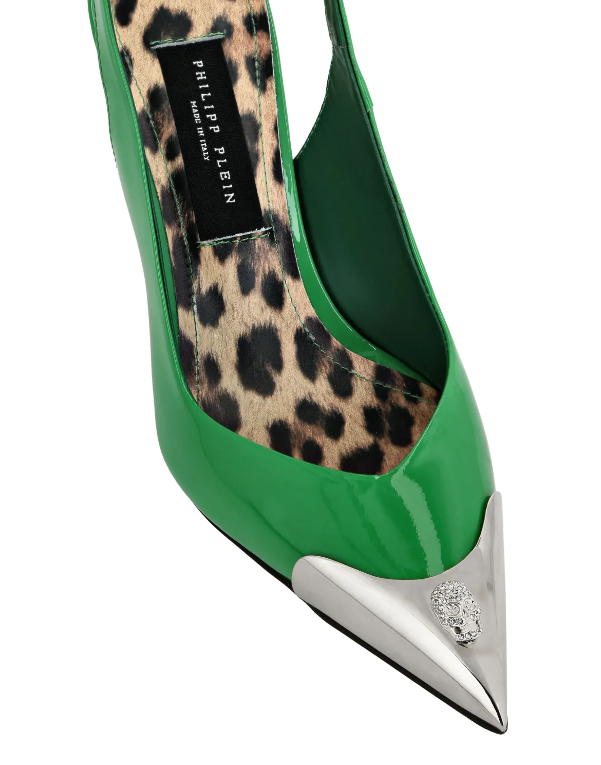 Decollete Low Heels Crystal Skull, цвет: Зеленый