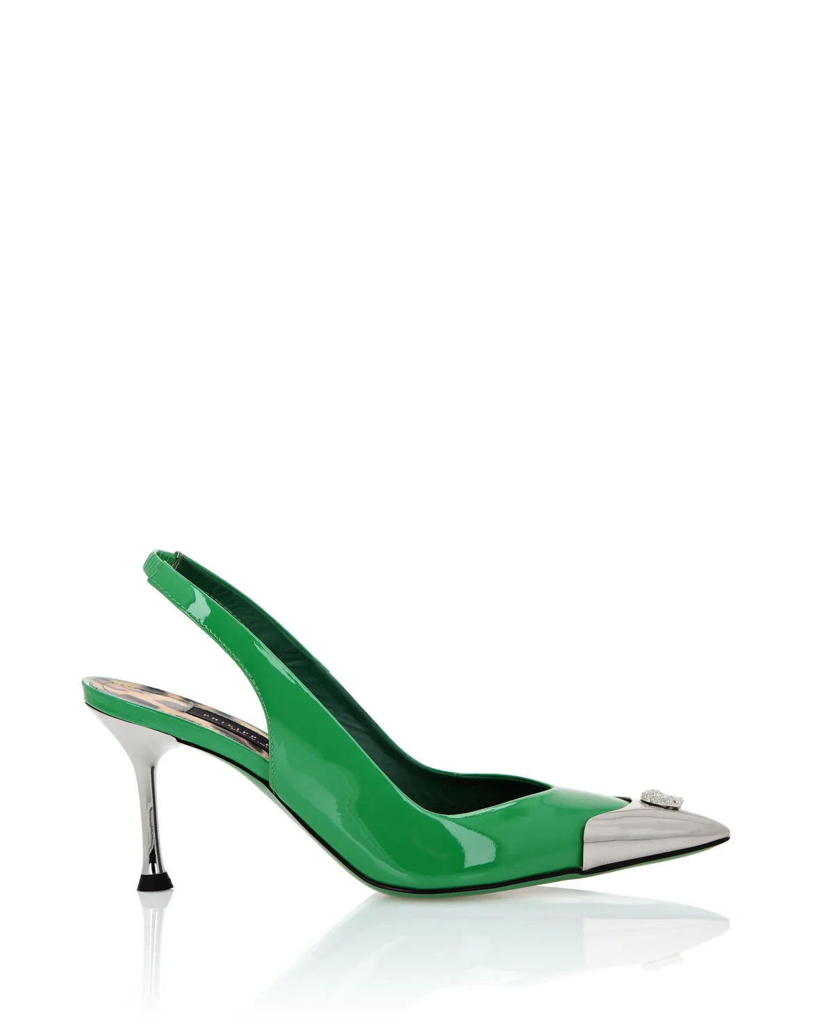 Decollete Low Heels Crystal Skull, цвет: Зеленый