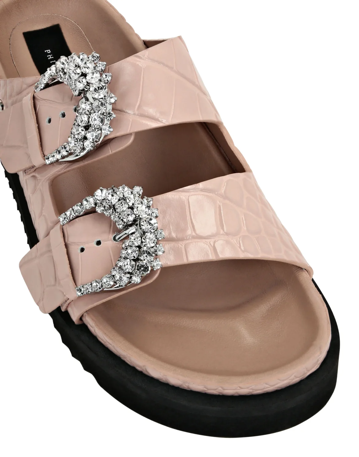 Buckle Slides Crystal, цвет: Бежевый