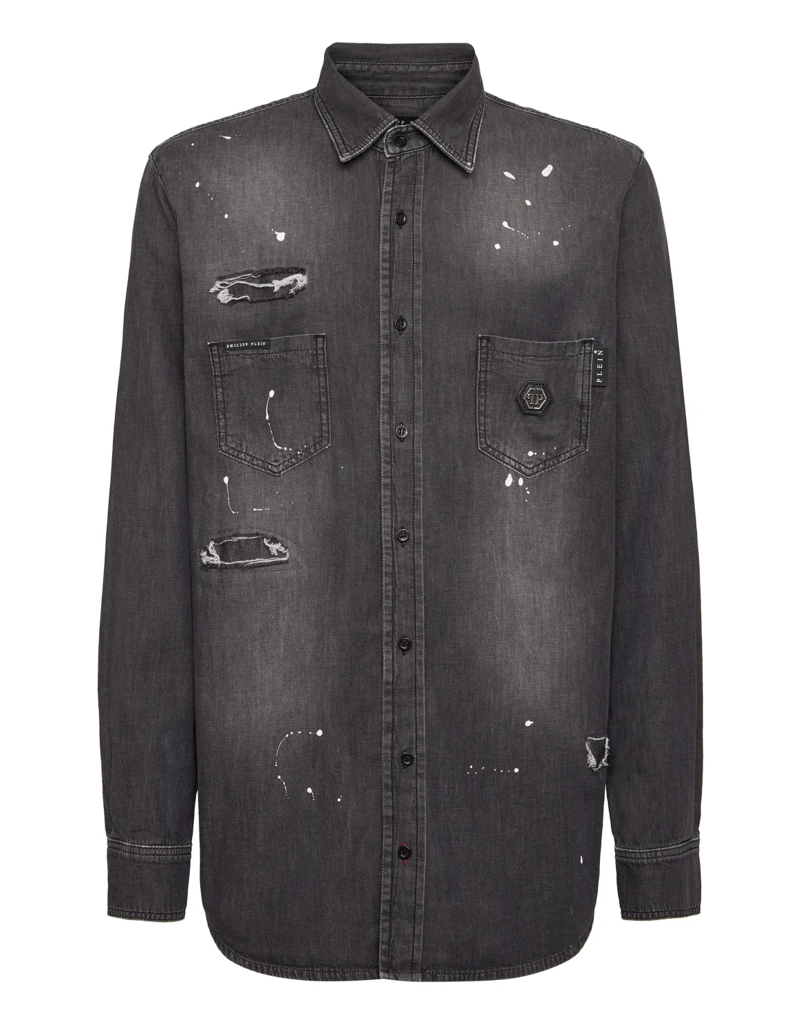 Denim Shirt Crystal Skull, цвет: Черный