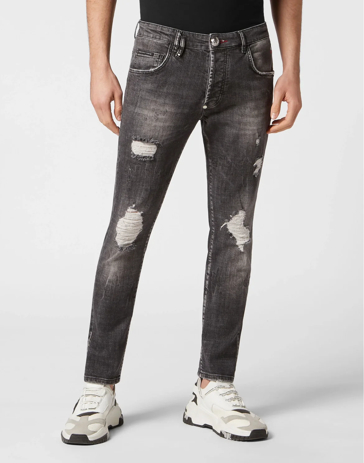 Denim Trousers Skinny Fit Lion Circus, цвет: Черный