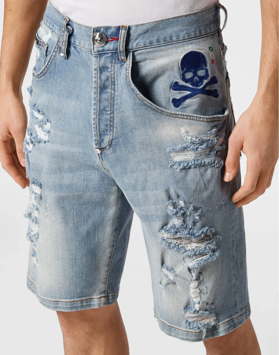 Denim Shorts Formentera Fit Skull&Bones, цвет: Синий
