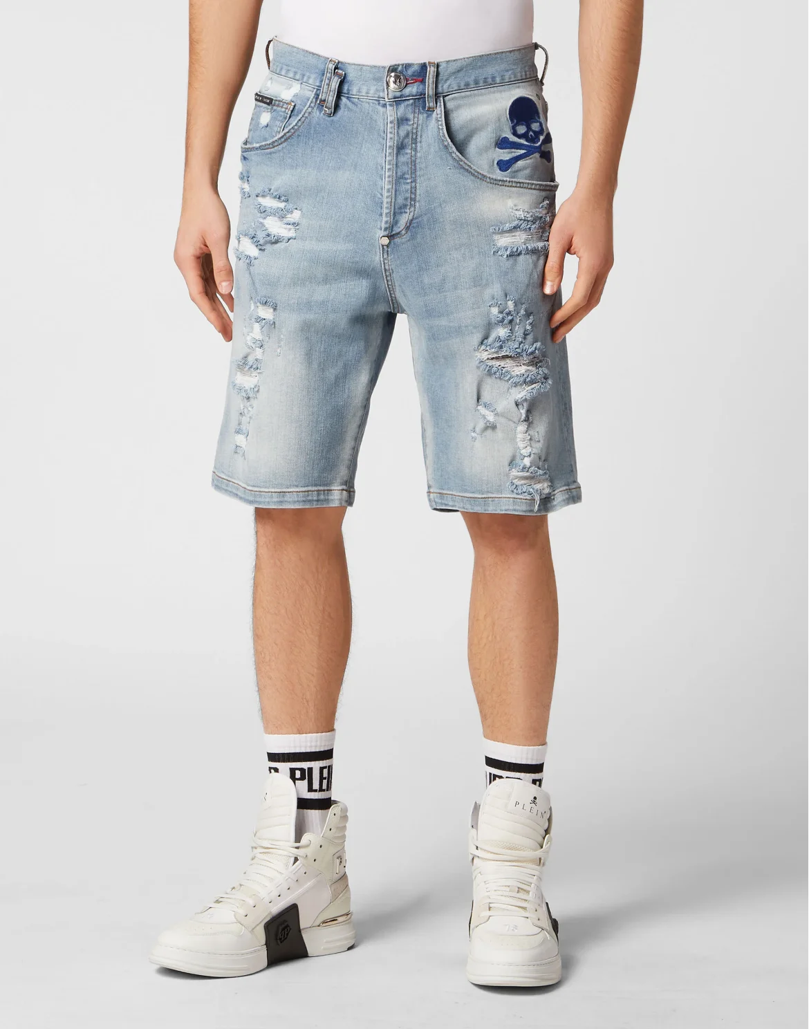Denim Shorts Formentera Fit Skull&Bones, цвет: Синий