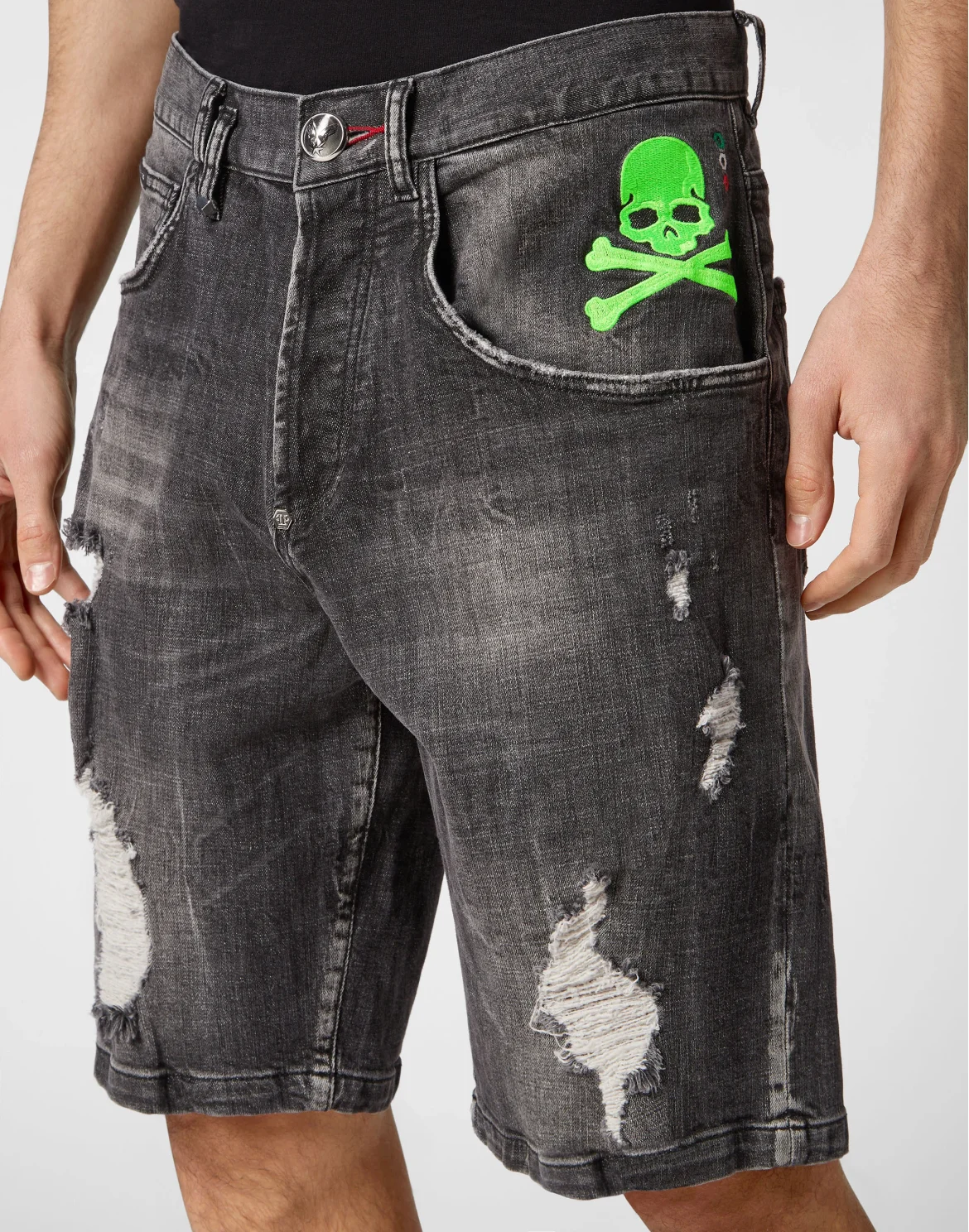 Denim Shorts Formentera Fit Skull&Bones, цвет: Черный