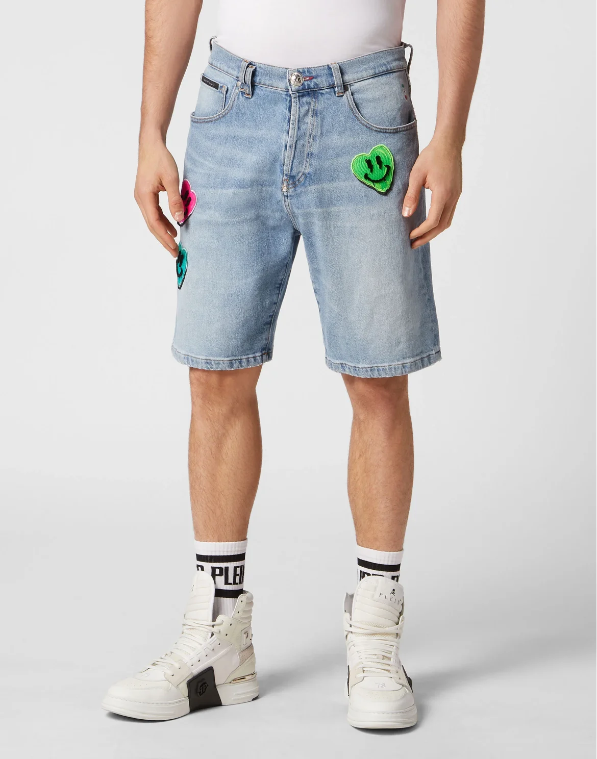Denim Shorts Formentera Fit Smile Graffiti, цвет: Синий