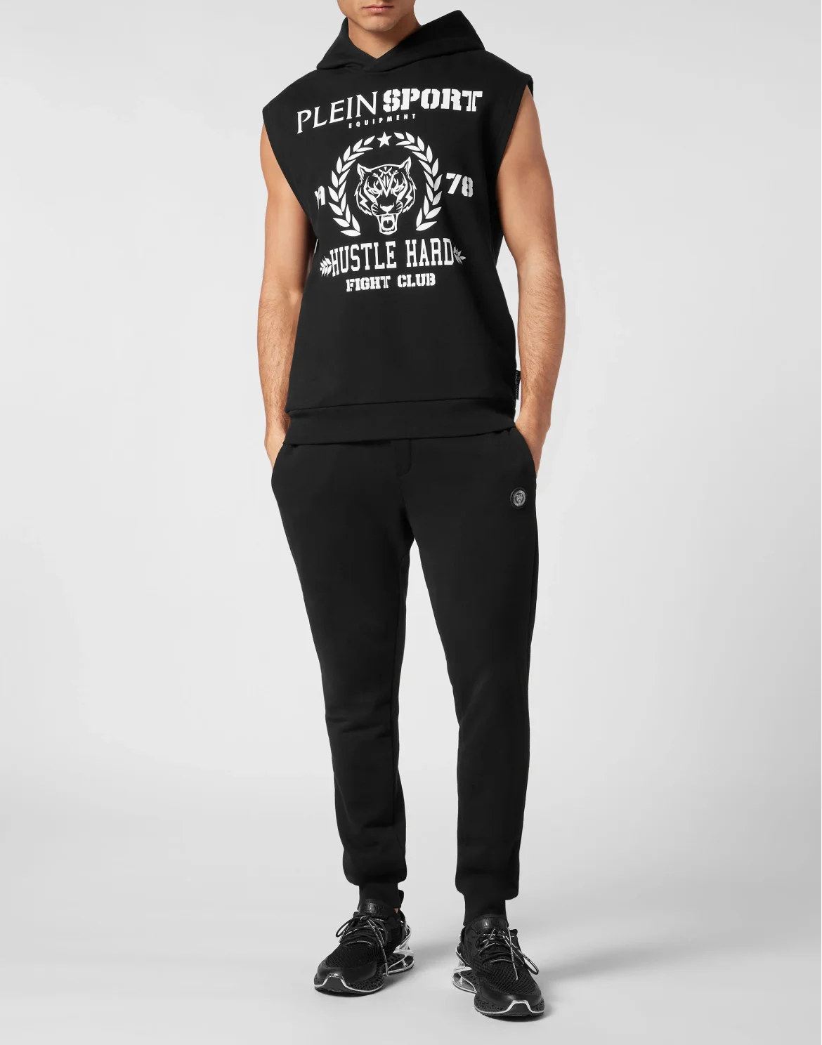 Sleeveless Hoodie sweatshirt Tiger, цвет: Черный