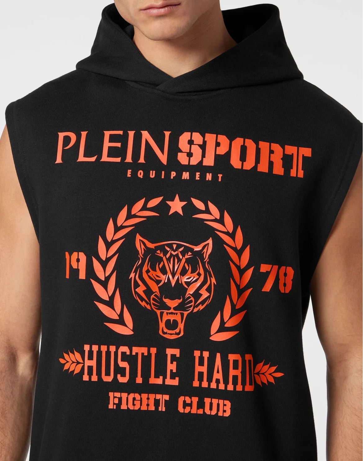 Sleeveless Hoodie sweatshirt Tiger, цвет: Черный