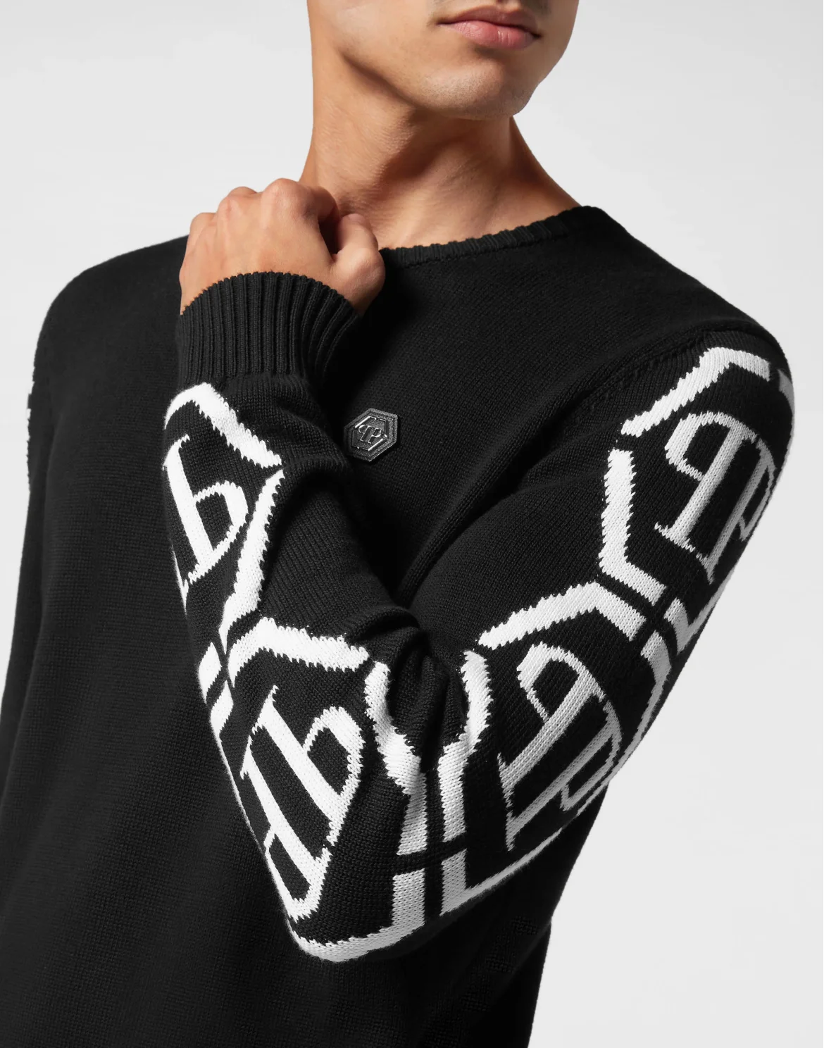 Knit Roundneck Hexagon, цвет: Черный