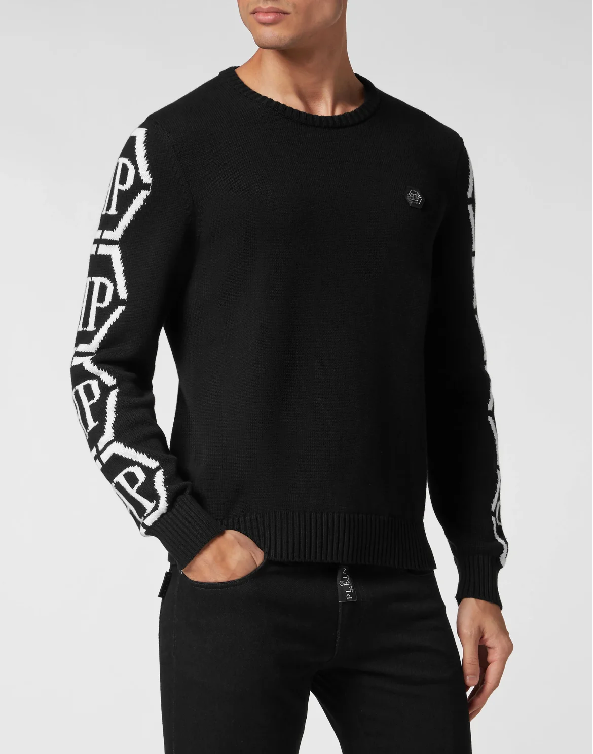 Knit Roundneck Hexagon, цвет: Черный