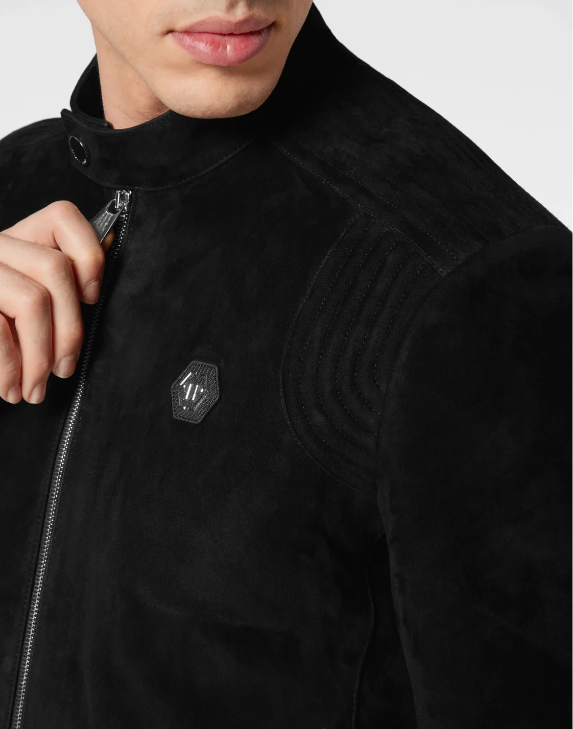 Suede Moto Jacket, цвет: Черный