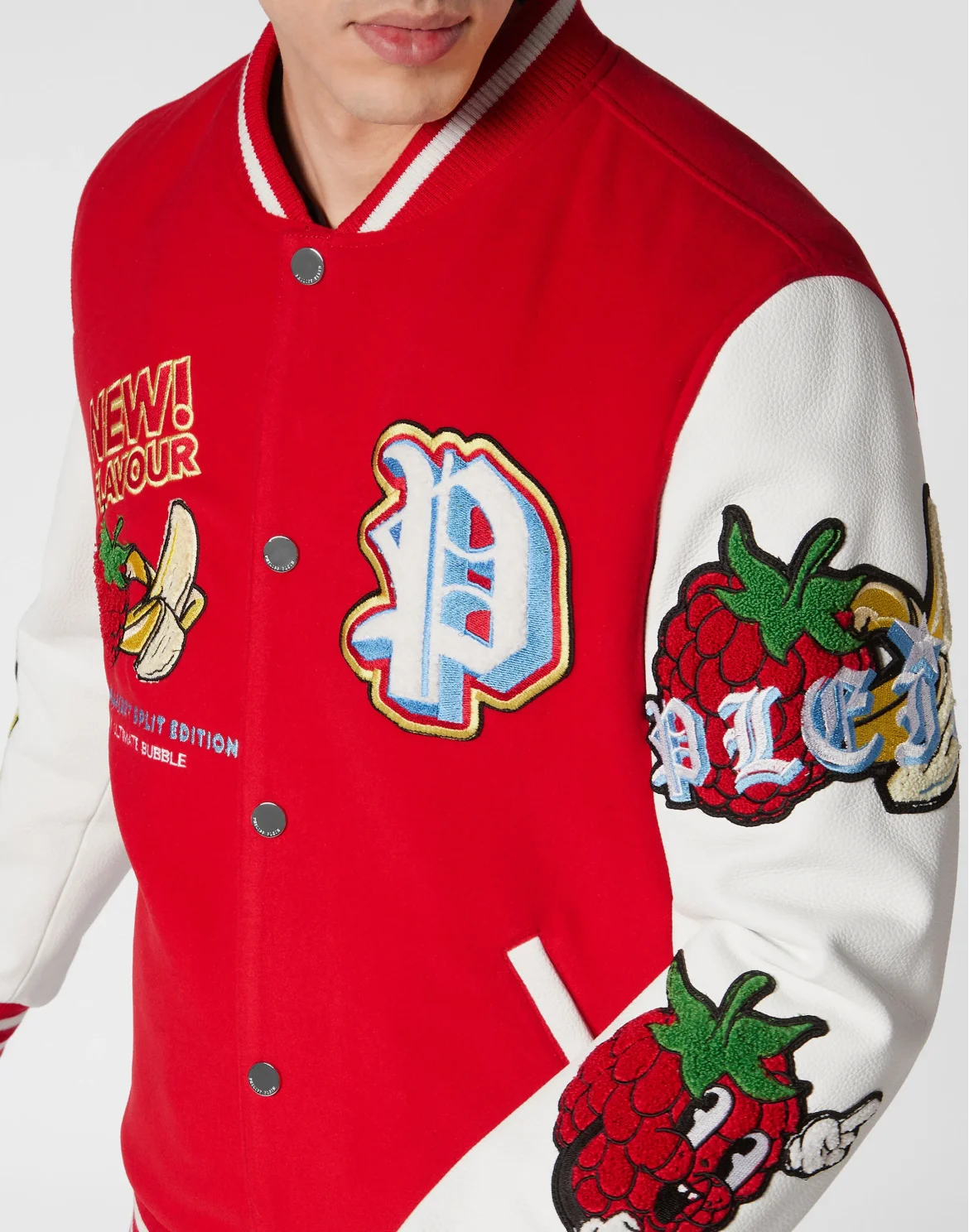 College Bomber with Woolen cloth base Tutti Frutti, цвет: Красный