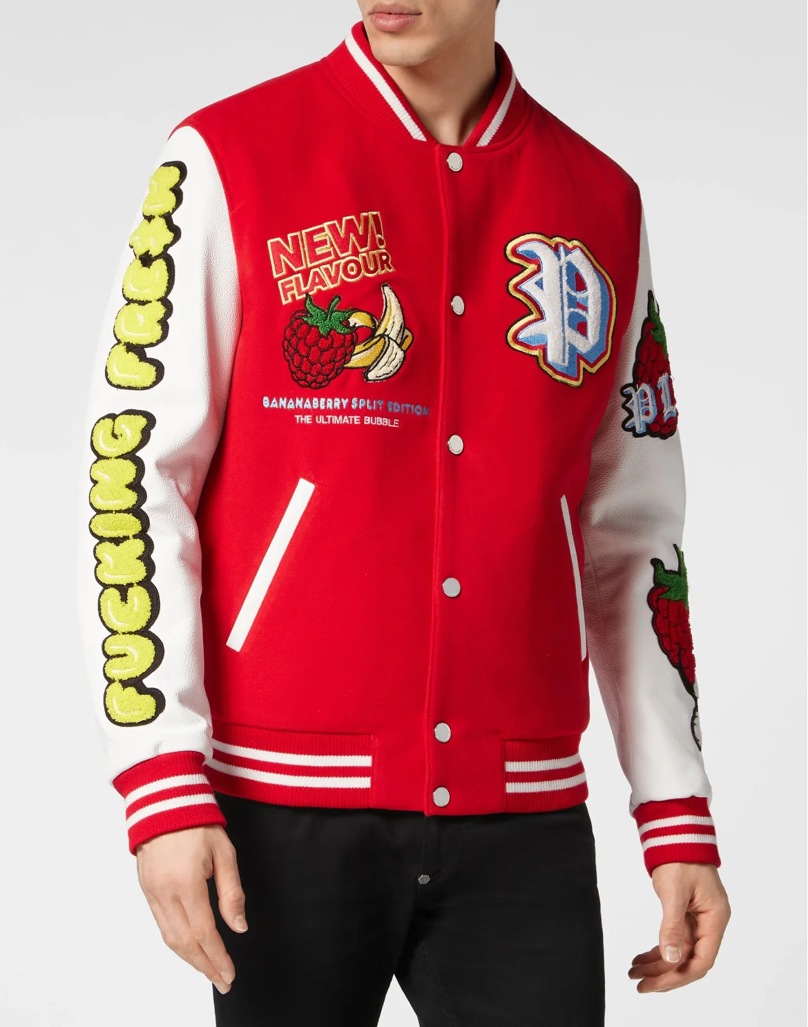 College Bomber with Woolen cloth base Tutti Frutti, цвет: Красный