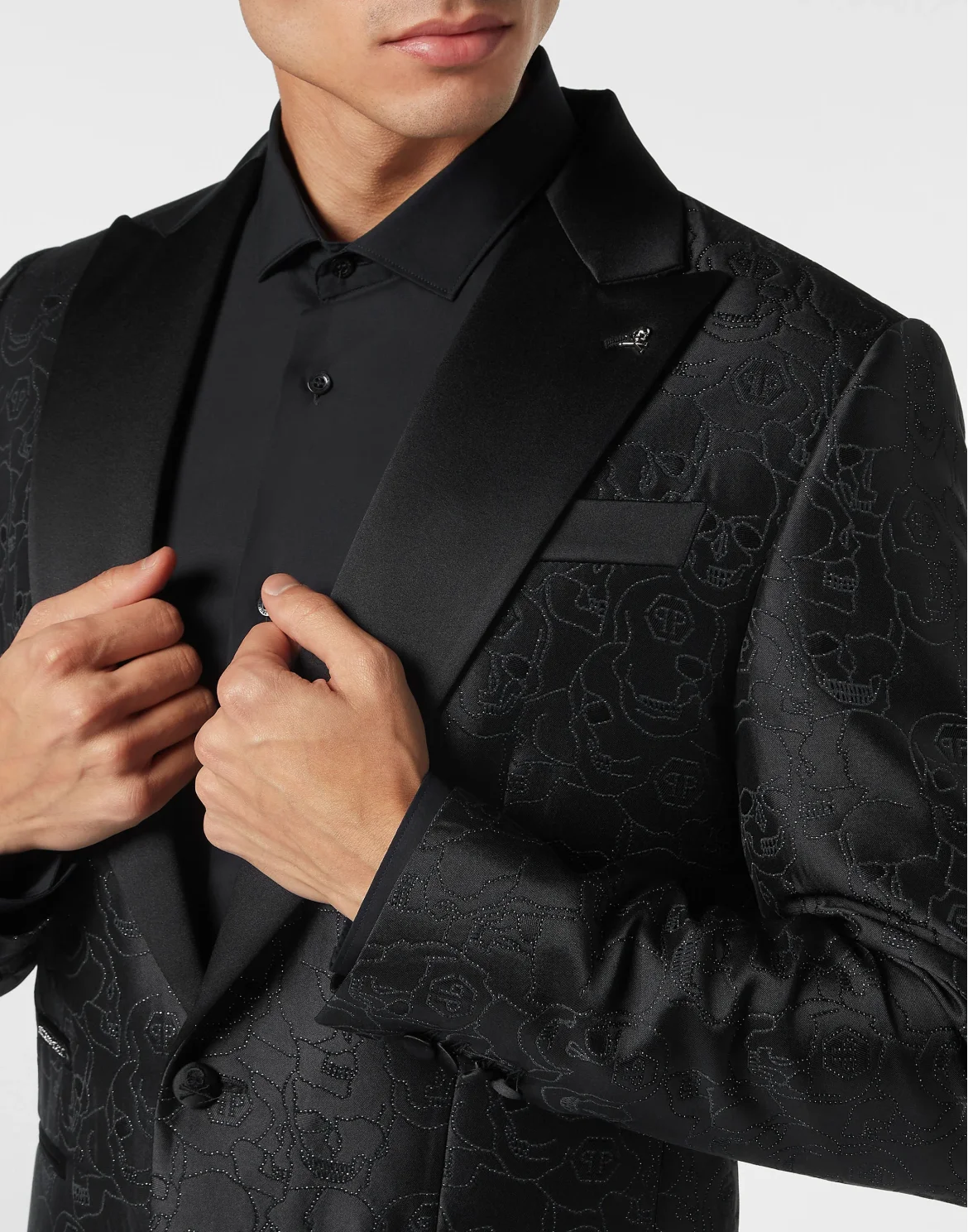 Jacquard Blazer Lord Fit Skull, цвет: Черный