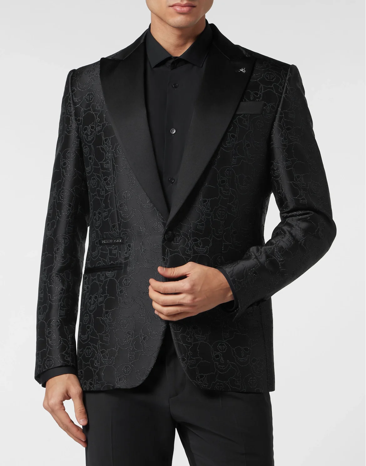 Jacquard Blazer Lord Fit Skull, цвет: Черный