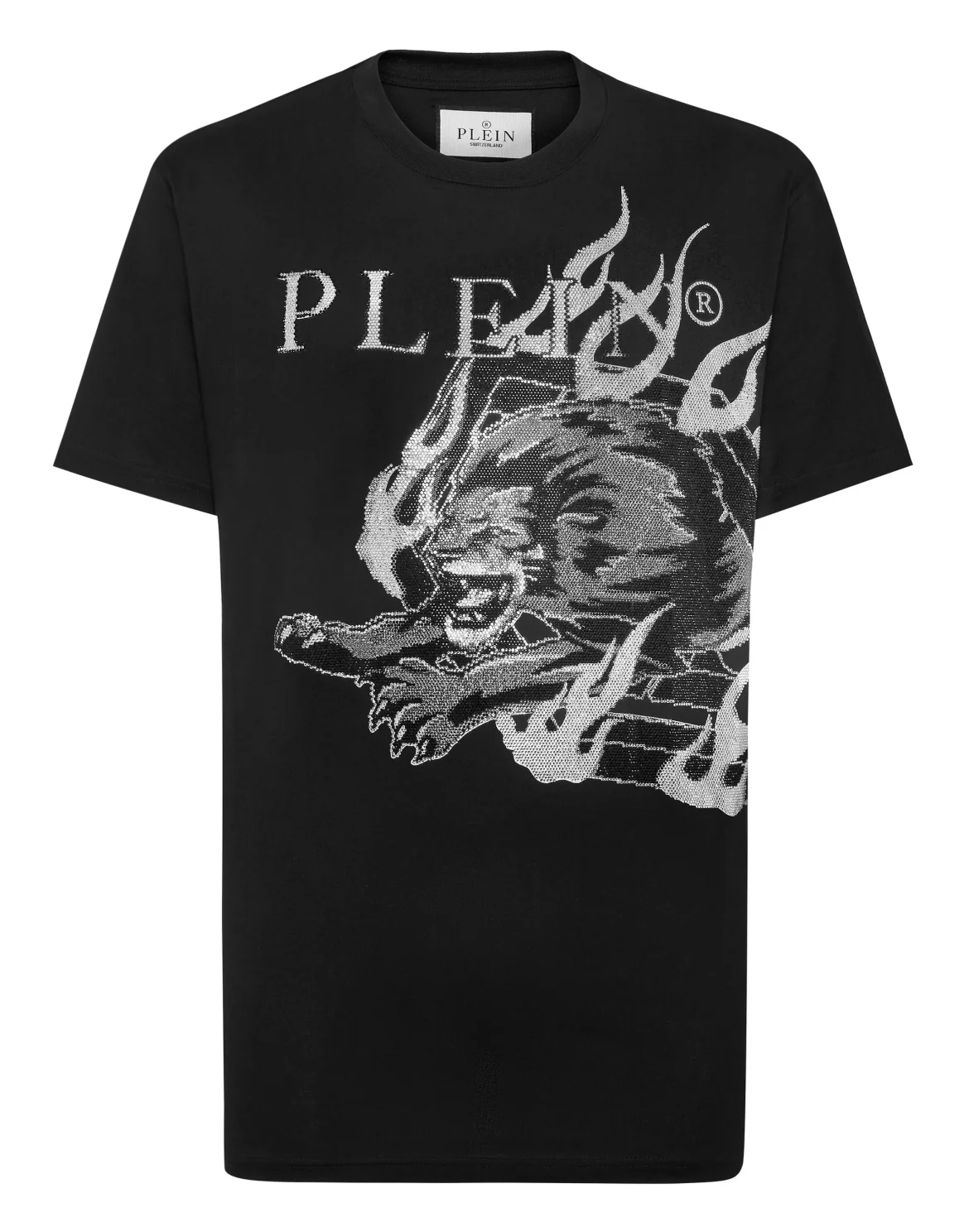 T-shirt Round Neck SS with crystals Lion Circus, цвет: Черный