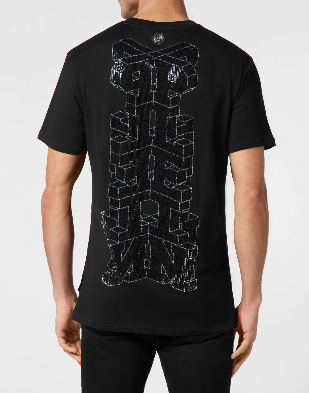 T-shirt Round Neck SS with crystals Wire Frame, цвет: Черный