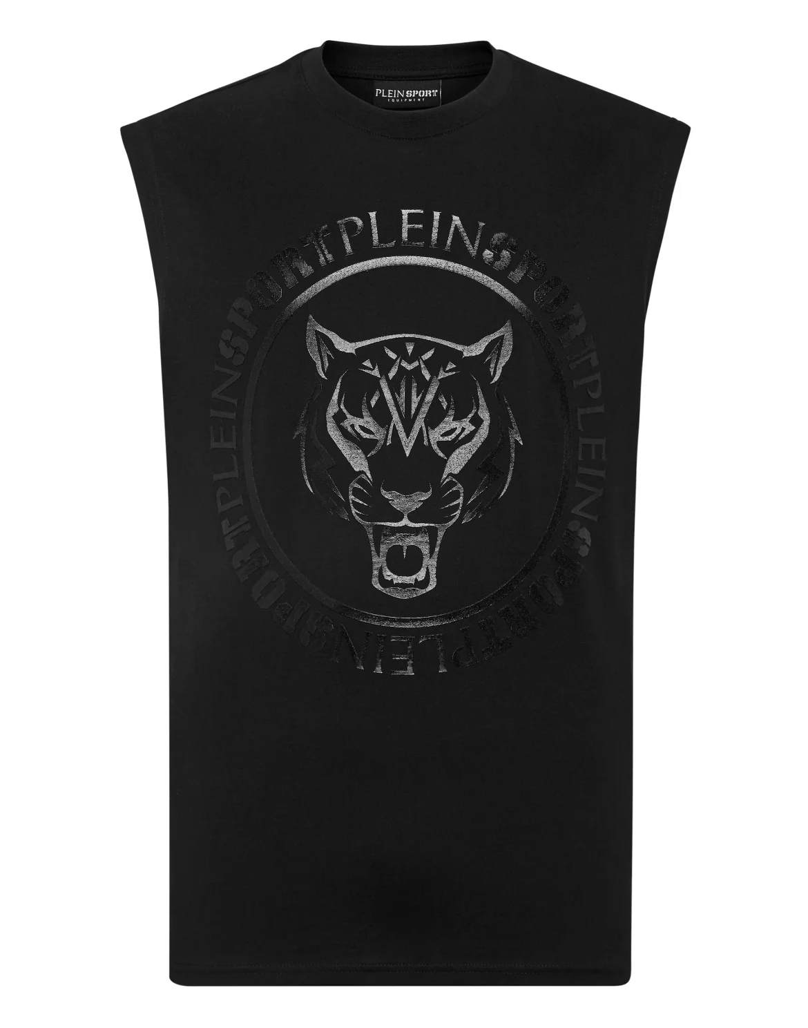 Sleeveless T-shirt Round Neck Carbon Tiger, цвет: Черный