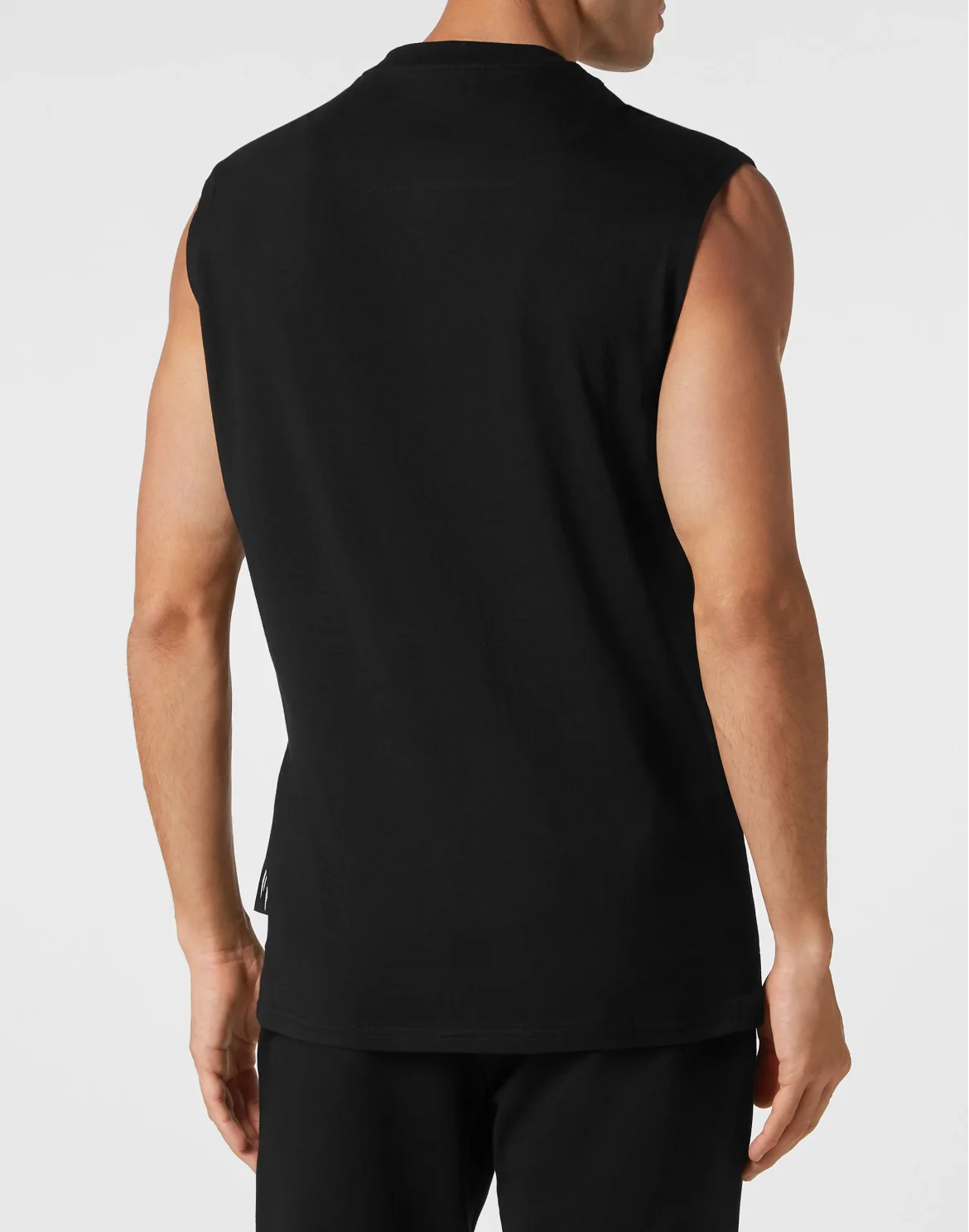 Sleeveless T-shirt Round Neck, цвет: Черный