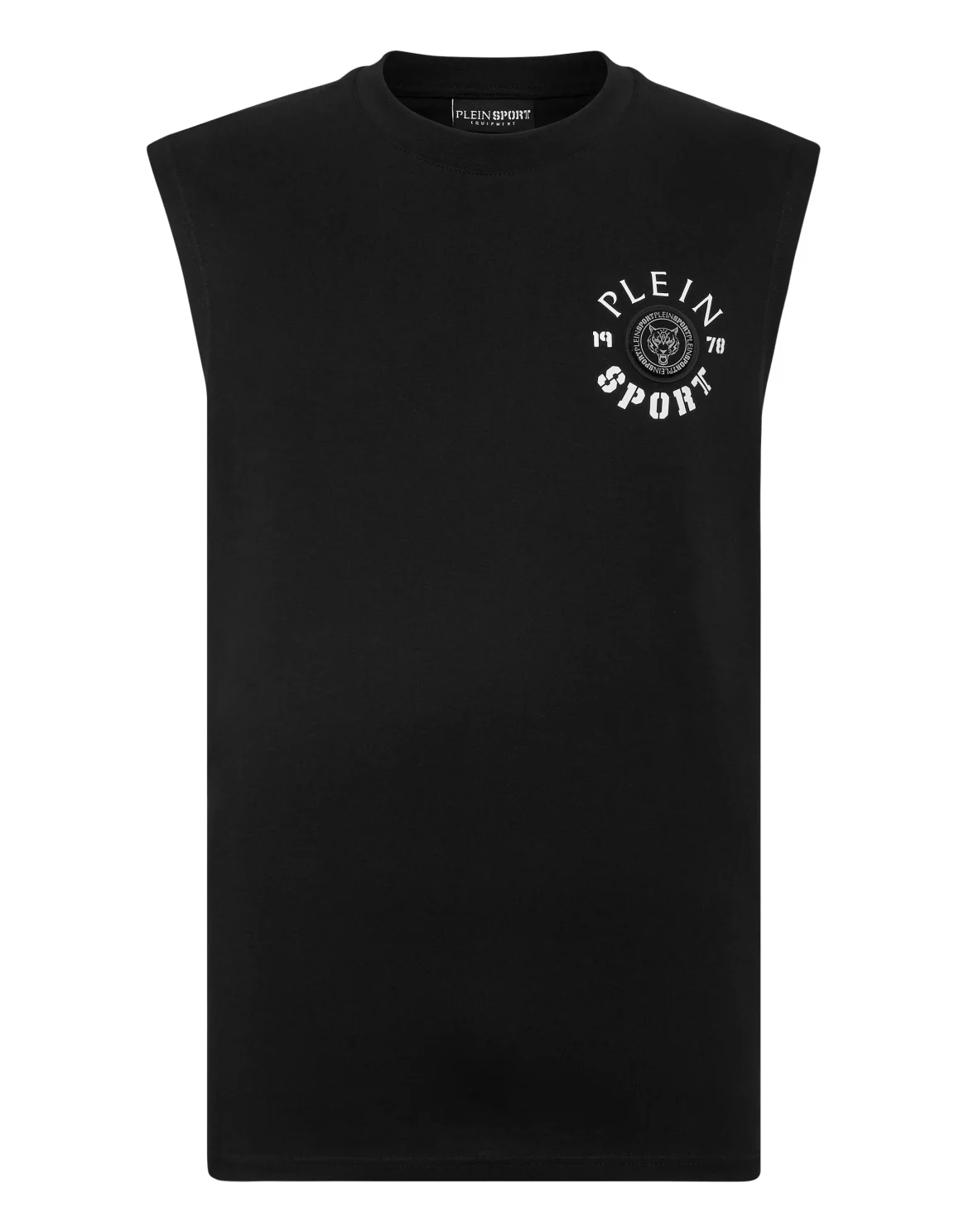 Sleeveless T-shirt Round Neck, цвет: Черный