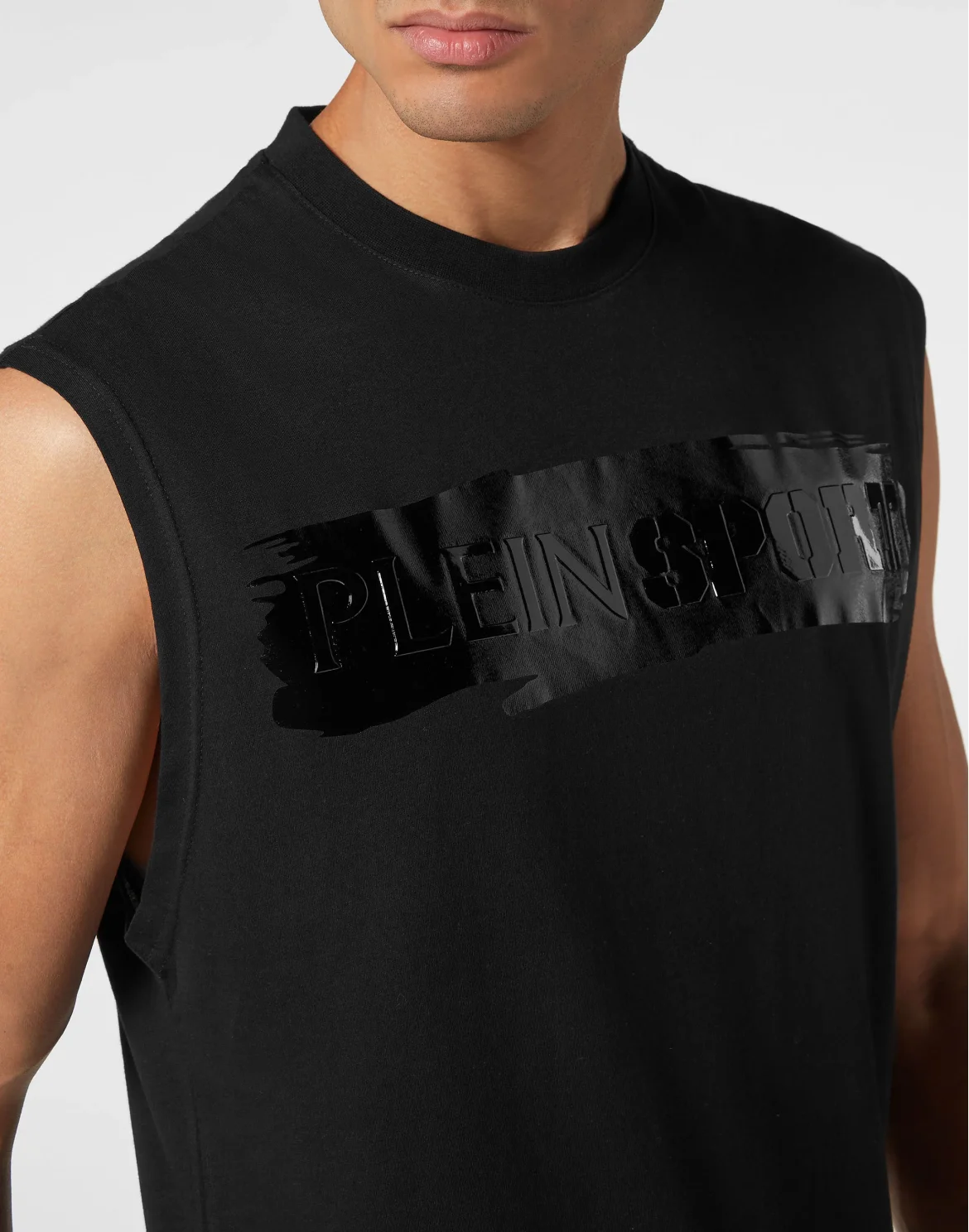 Sleeveless T-shirt Round Neck, цвет: Черный