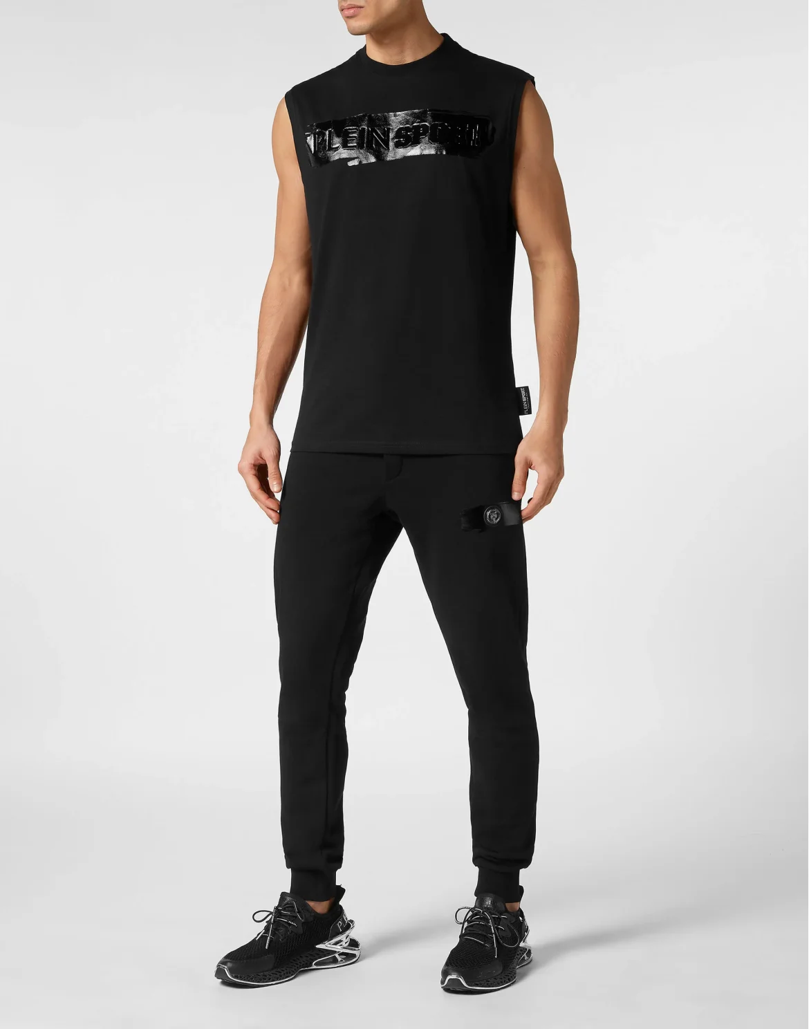 Sleeveless T-shirt Round Neck, цвет: Черный