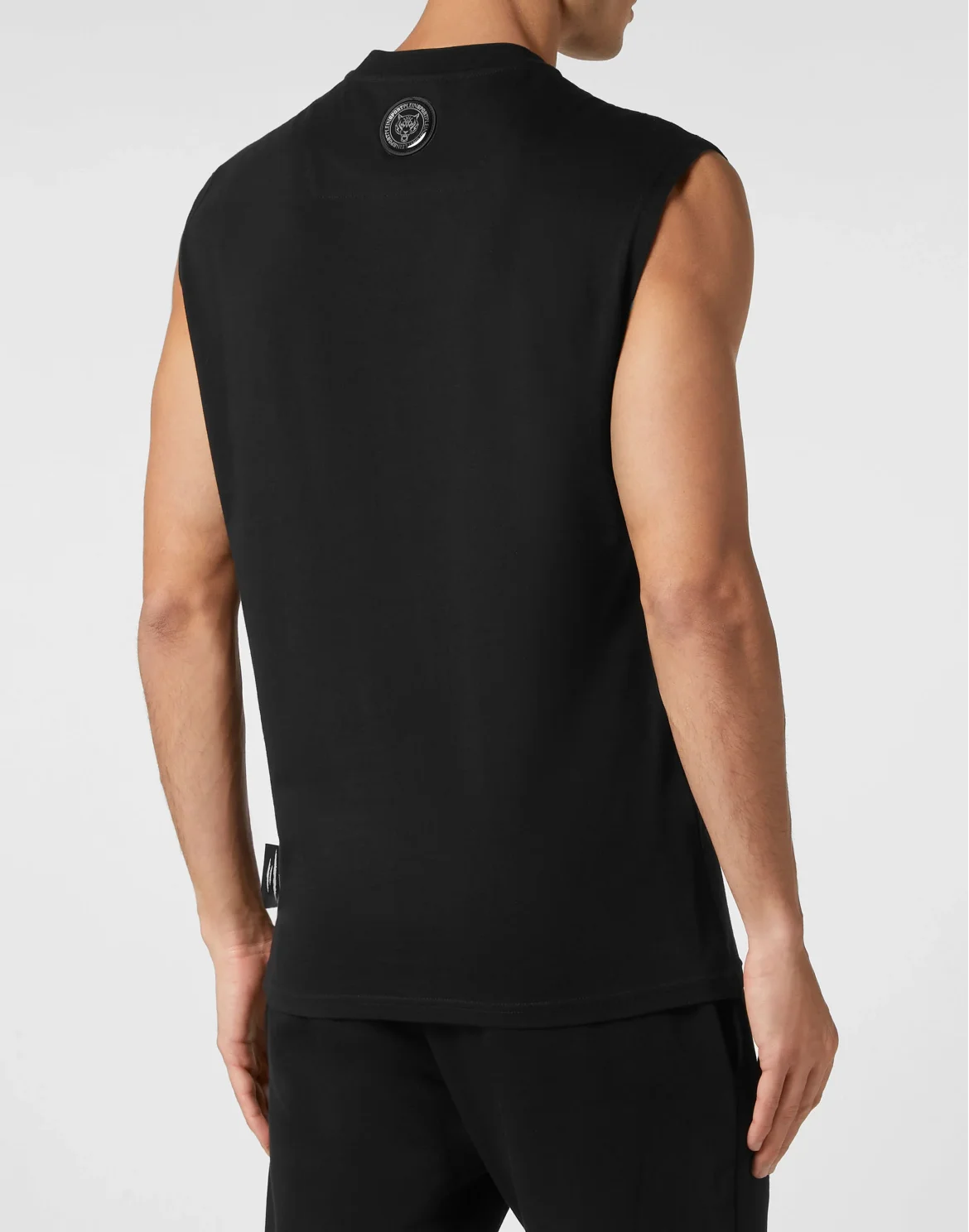 Sleeveless T-shirt Round Neck, цвет: Черный