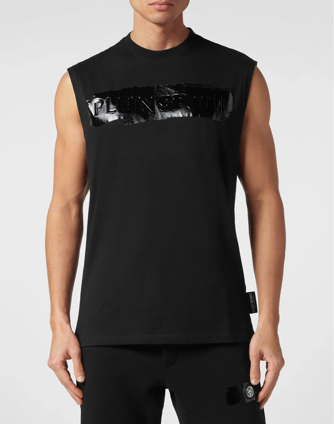 Sleeveless T-shirt Round Neck, цвет: Черный
