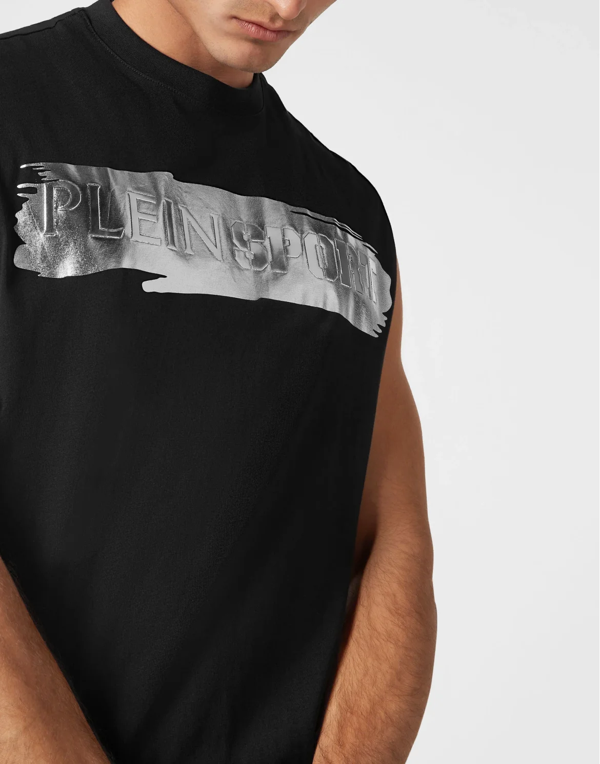 Sleeveless T-shirt Round Neck, цвет: Черный
