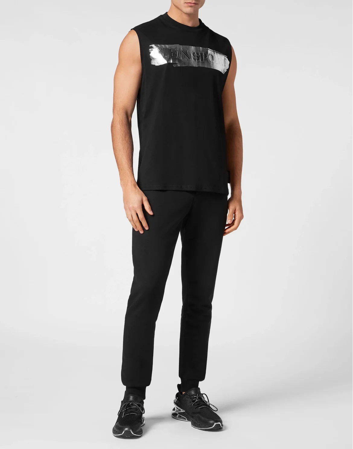 Sleeveless T-shirt Round Neck, цвет: Черный