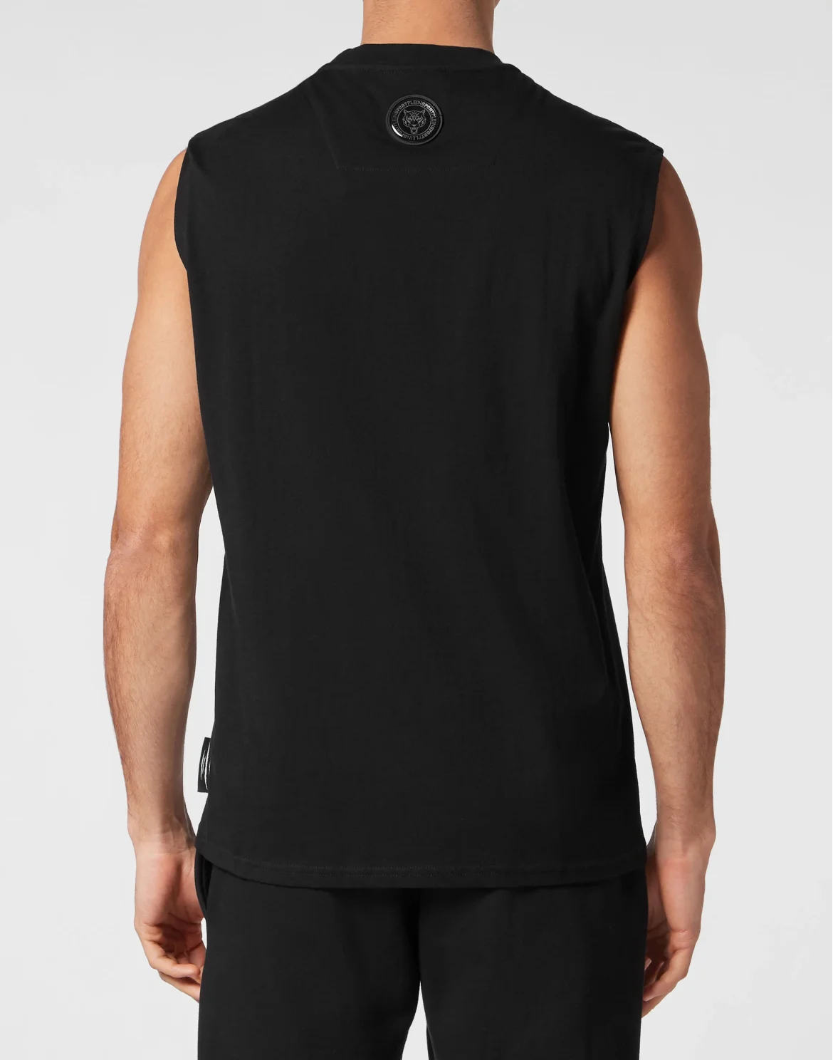 Sleeveless T-shirt Round Neck, цвет: Черный